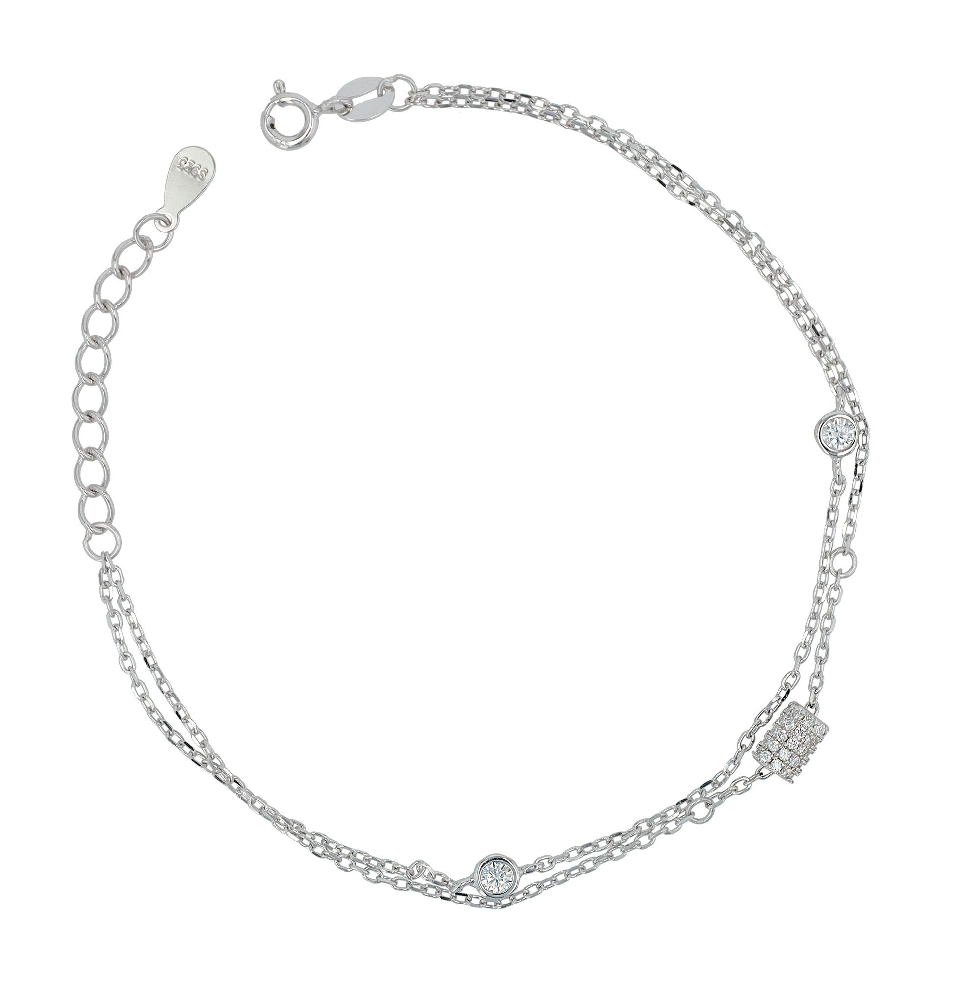 Adelia´s Armband »Damen Armband aus 925 Silber mit Zirkonia 17+3 cm«