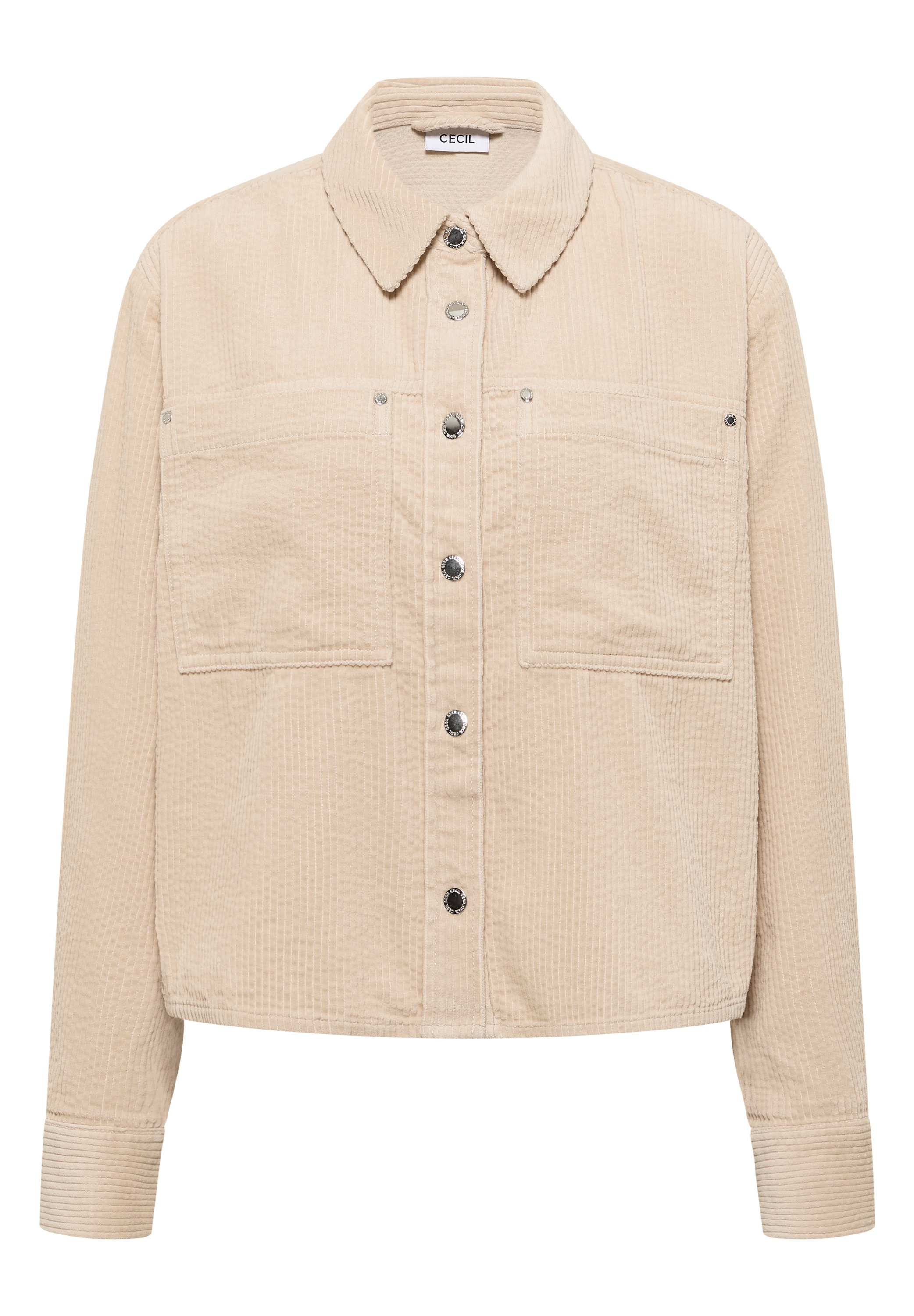 Cecil Blusenjacke ohne Kapuze Overshirt mit Knopfleiste, Cord