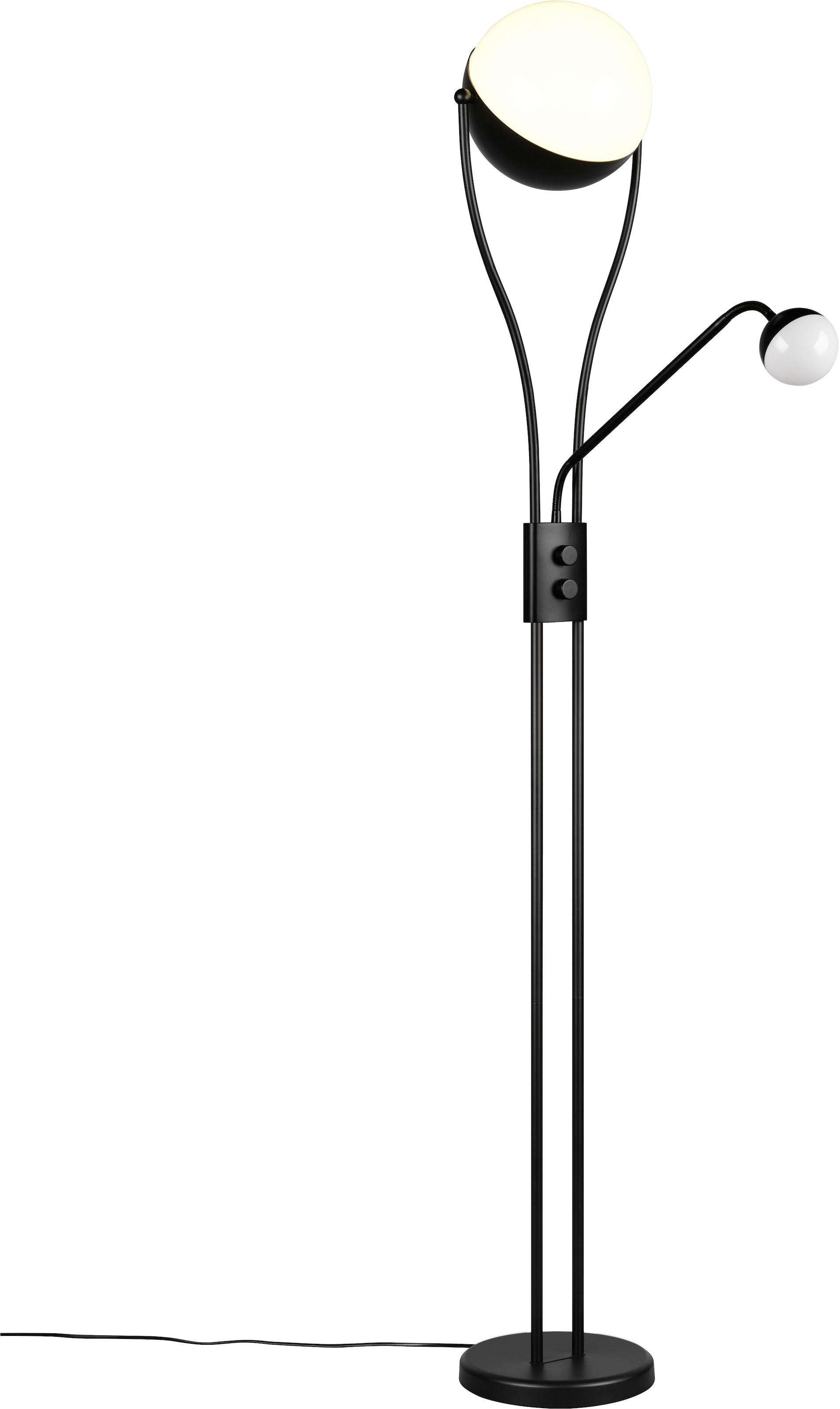TRIO Leuchten LED Stehlampe »CHRIS, LED Stehleuchte, mit Lesearm, Drehdimmer« LED-Board 1 Stk. Warmweiß flexibles Leselicht getrennt schalten + dimmen, warmweißes Licht 3000K