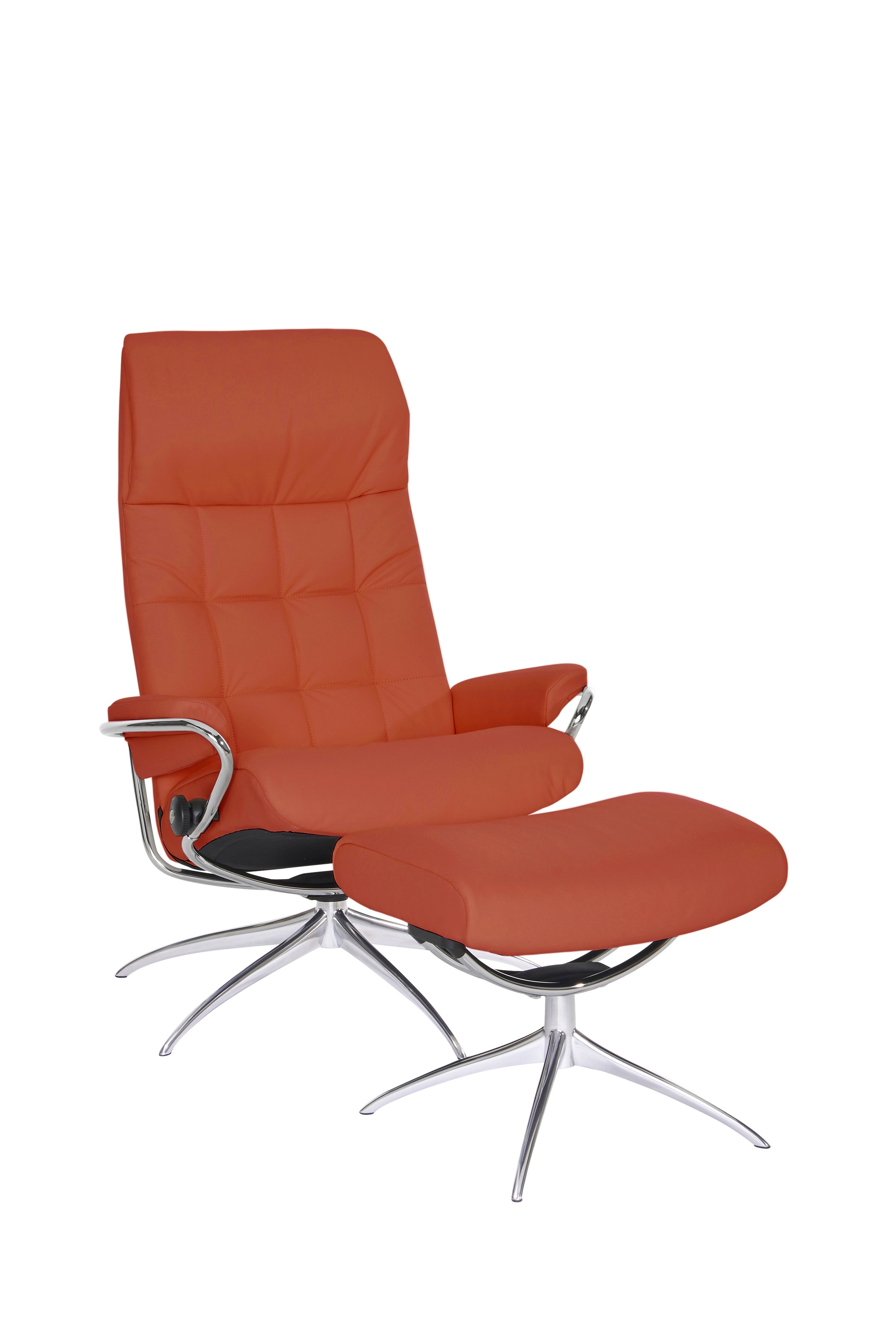 Stressless® Relaxsessel »London«, (Set, Relaxsessel mit Hocker), mit Hocker, High Back, mit Star Base, Gestell Chrom
