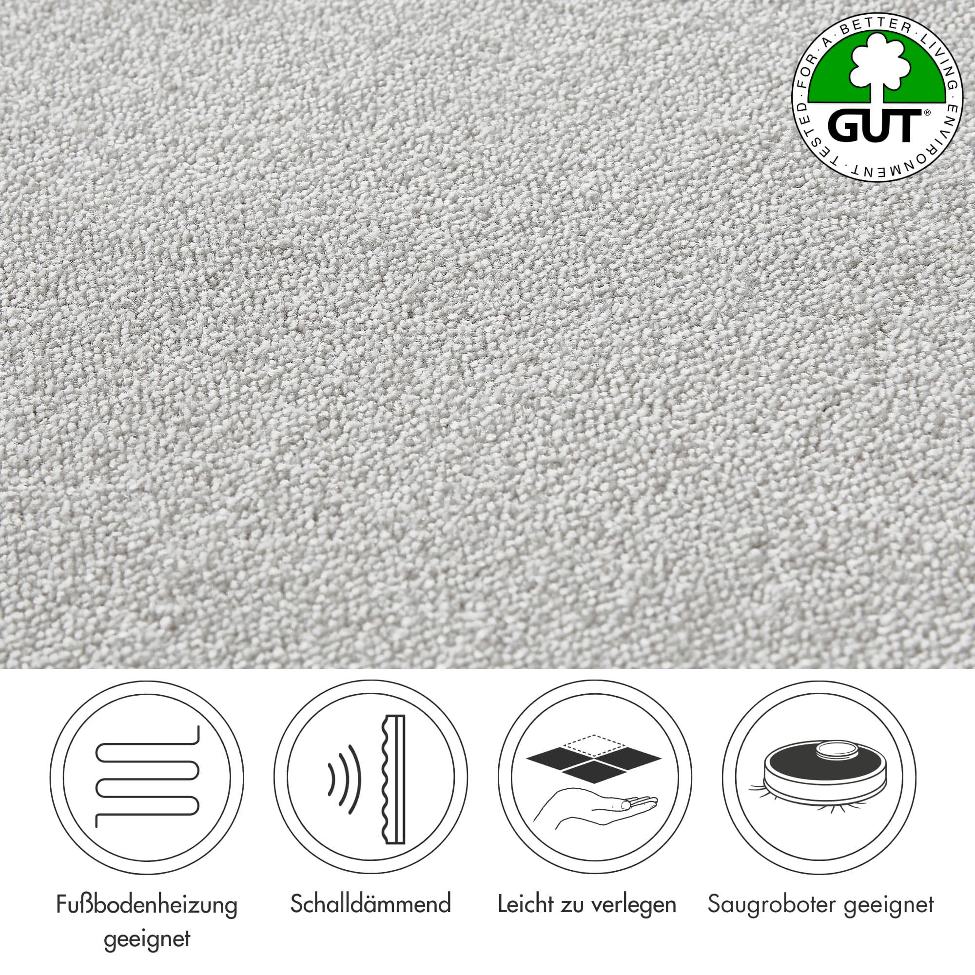 Andiamo Teppichboden »Florenz, Schlinge, Made in Belgium«, rechteckig, 8 mm Höhe, Uni-Farben, Breite 400 cm, strapazierfähig & robust