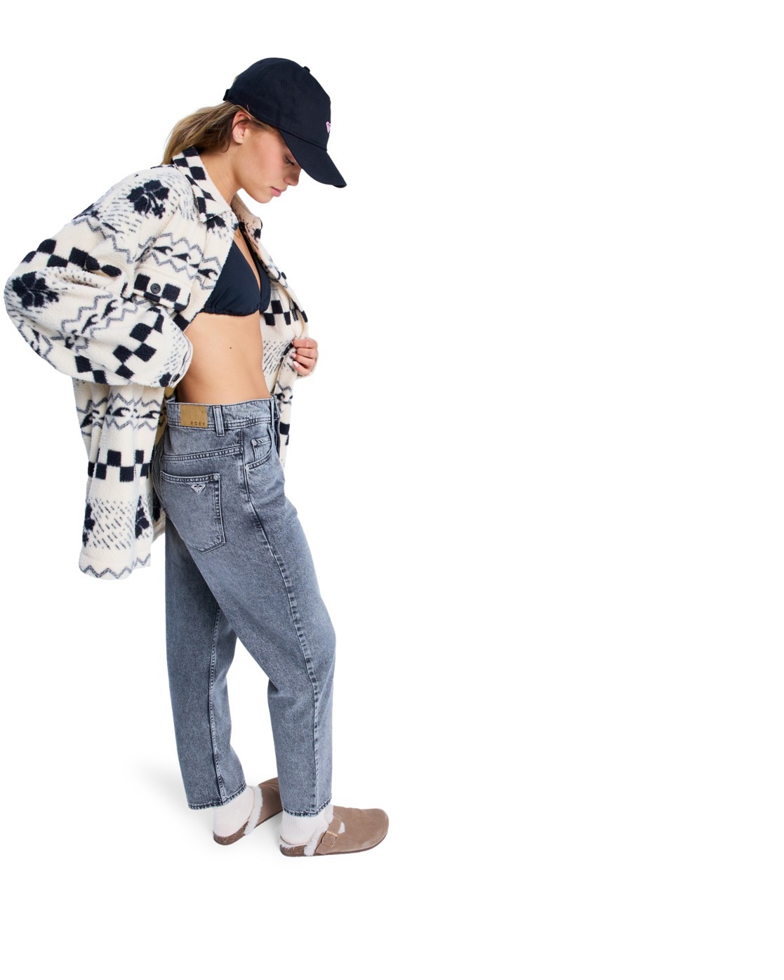 Roxy Relax-fit-Jeans »Patti Straight Mid Grey«