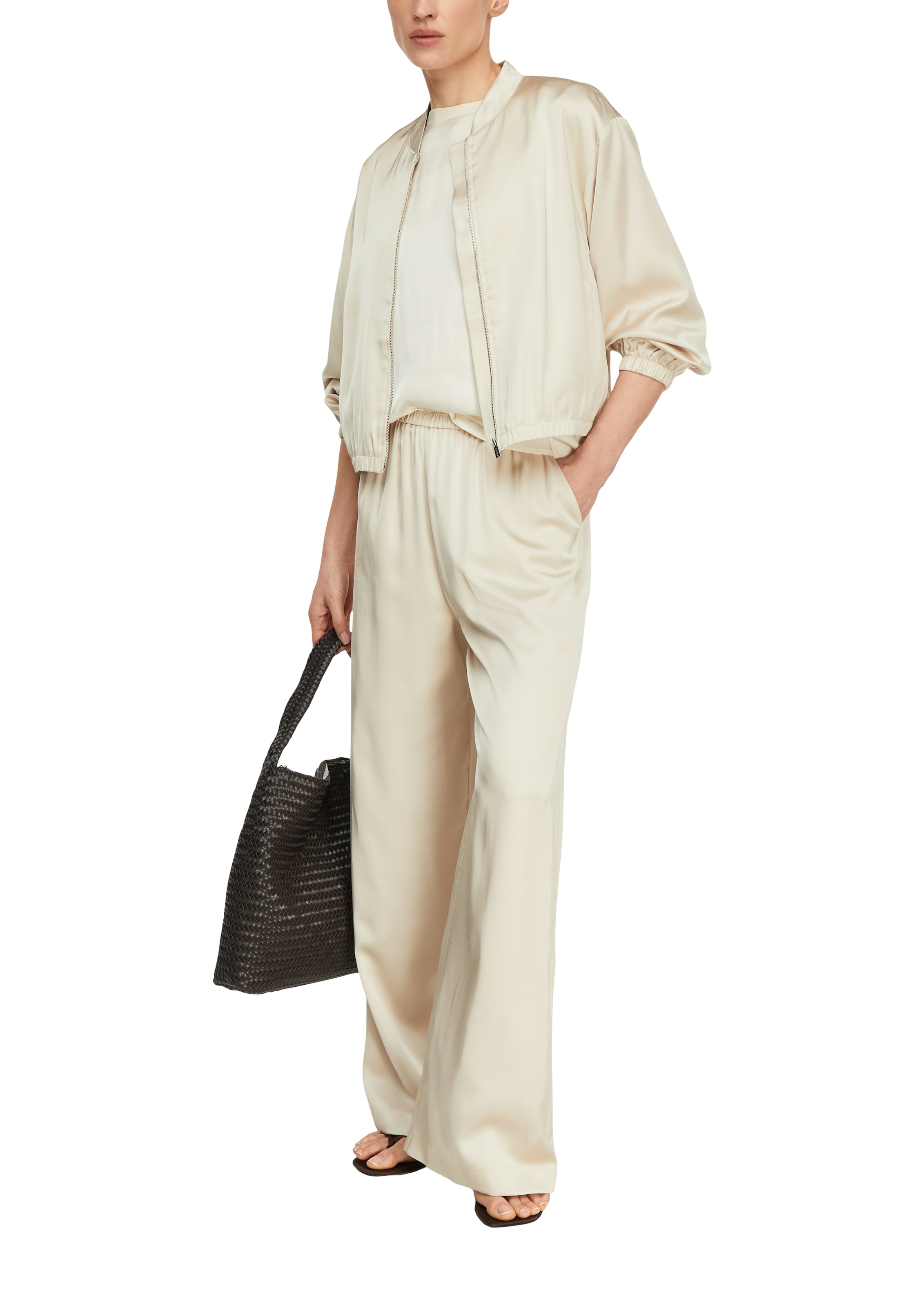 Comma T-Shirt mit geripptem Ausschnitt