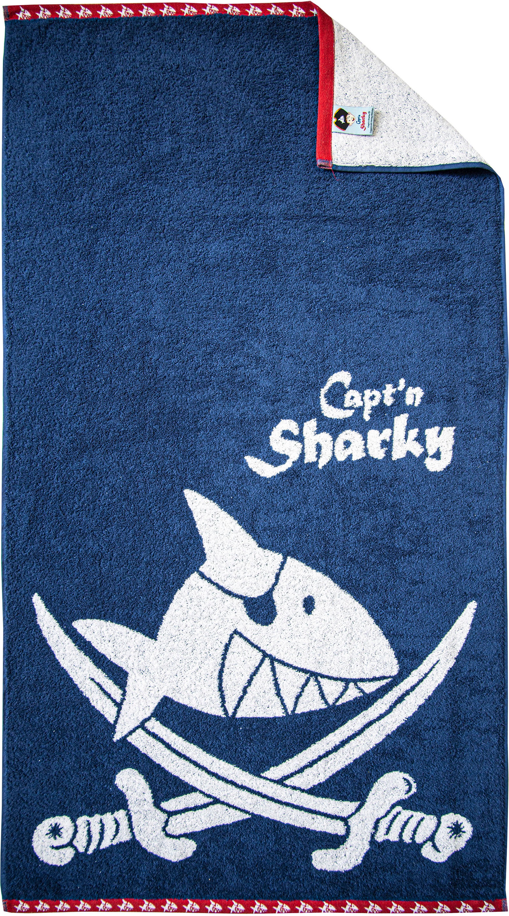 Dyckhoff Handtuch Set »Capt'n Sharky«, (Set, 5 St., 1 Duschtuch 70 x 130 cm-2 Handtücher 50 x 70 cm-2 Waschhandschuhe 16 x 21 cm)