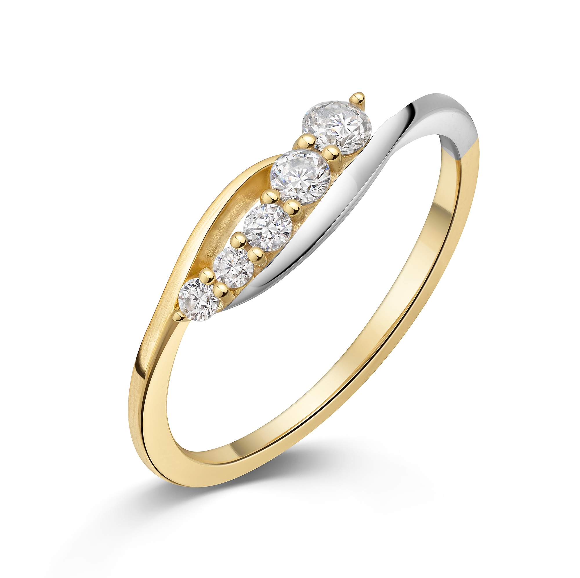 Firetti Fingerring »Schmuck Geschenk Gold 333 Damenring Ring bicolor« mit Zirkonia (synth.)