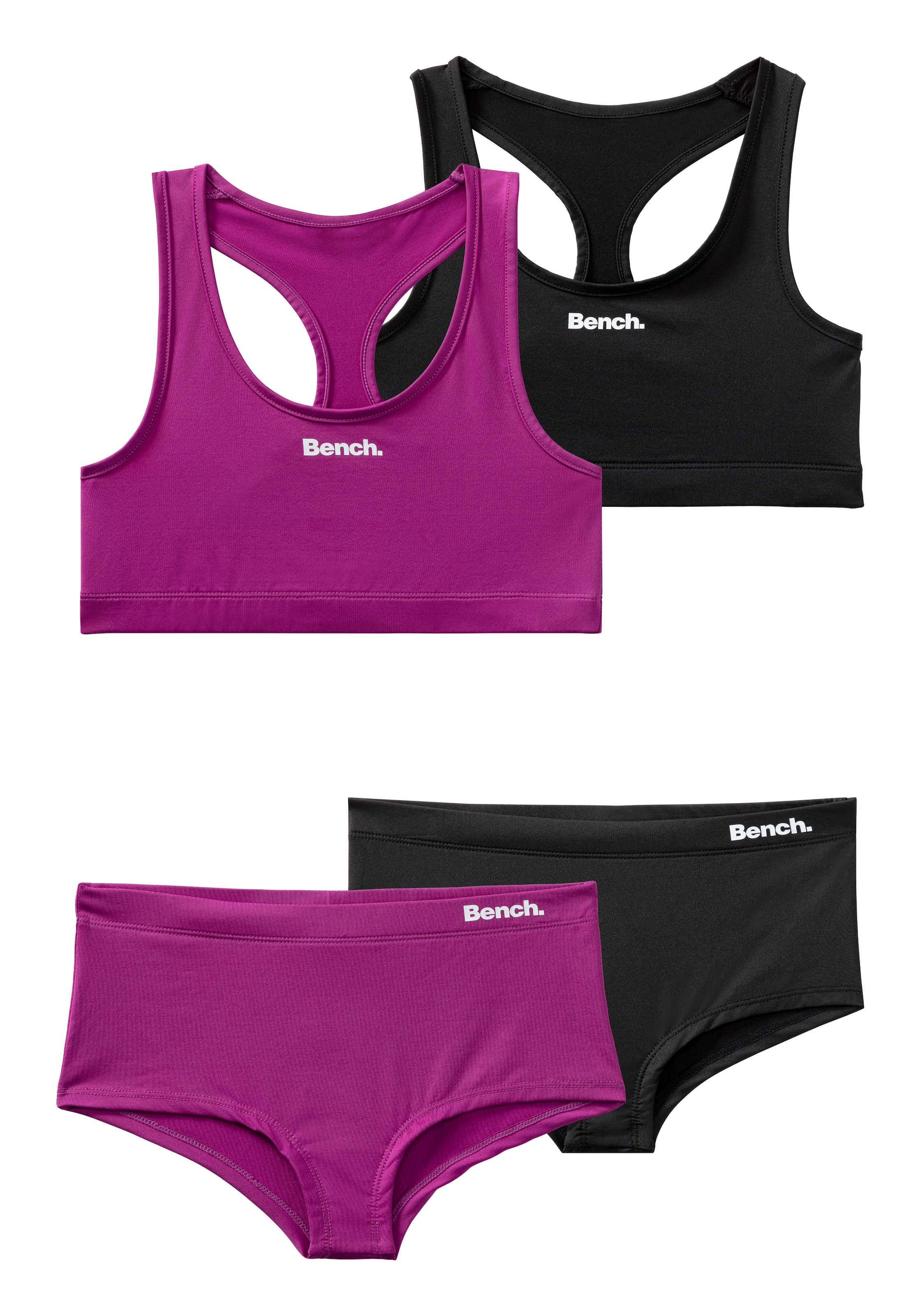 Bench. Set: Bustier, (Set, 4 tlg., mit Panty), aus atmungsaktiver Microfaser