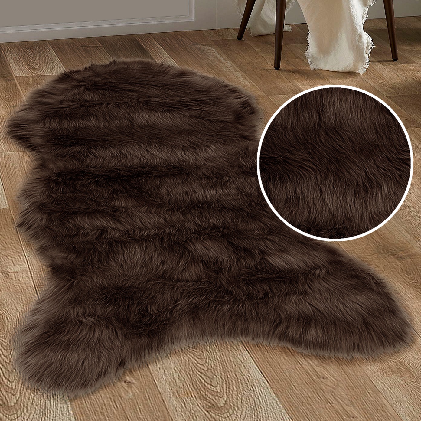 OTTO home Hochflor-Teppich »Valeria Fellteppich kuschelig« fellförmig 60 mm Höhe Kunstfell, Fellform, weiche Teppiche, Schlafzimmer, Wohnzimmer
