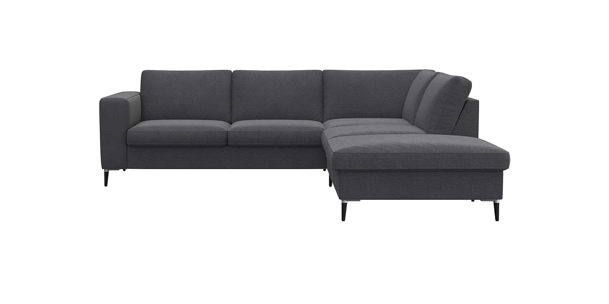 FLEXLUX Ecksofa »Fiore, bequem und komfortabel, zeitlos, L-Form« breite Armlehnen, Füße Alu/schwarz, B/T 241/225 cm, Kaltschaum im Sitz