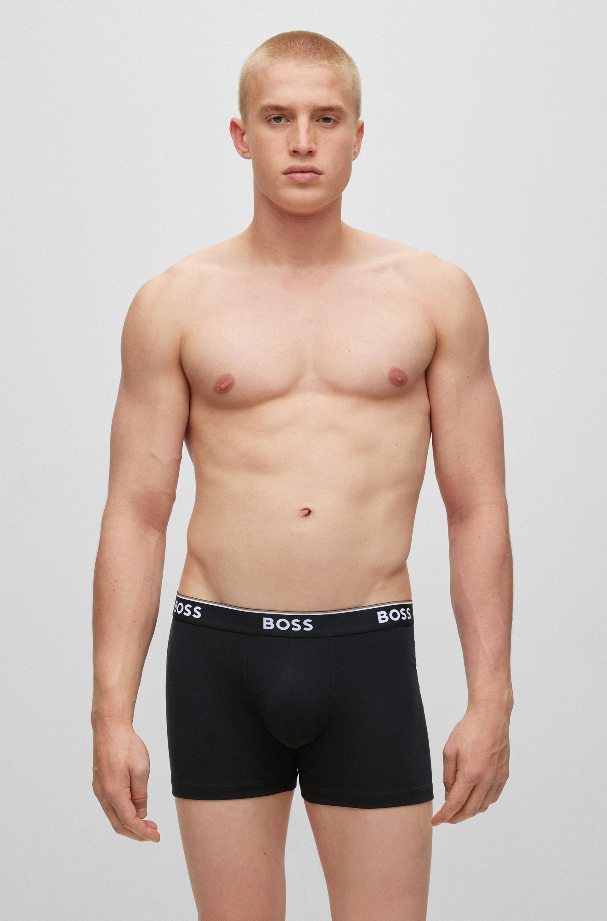 BOSS Langer Boxer »Brief 3 PACK«, mit farblich passendem Webbund