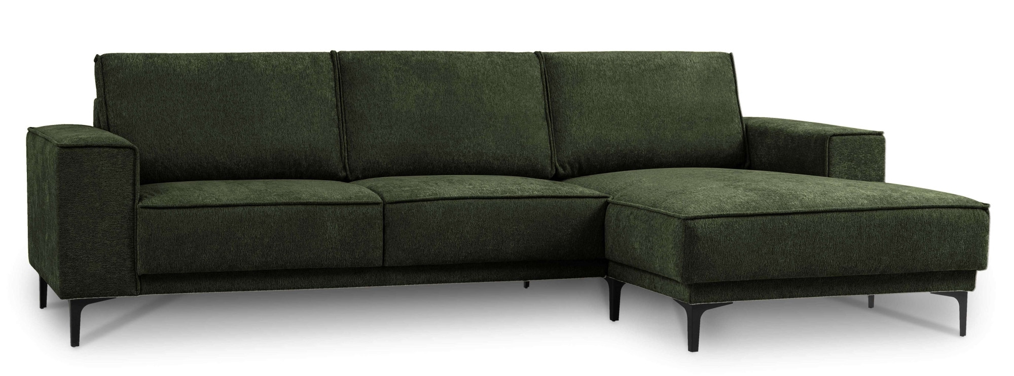 Places of Style Ecksofa »Polsterecke Oland, Struktur, Flachgewebe, Luxus-Microfaser, Boucle«, L-Form, 280 cm, Wellenunterfederung, Skandi-Design, Metallfüße