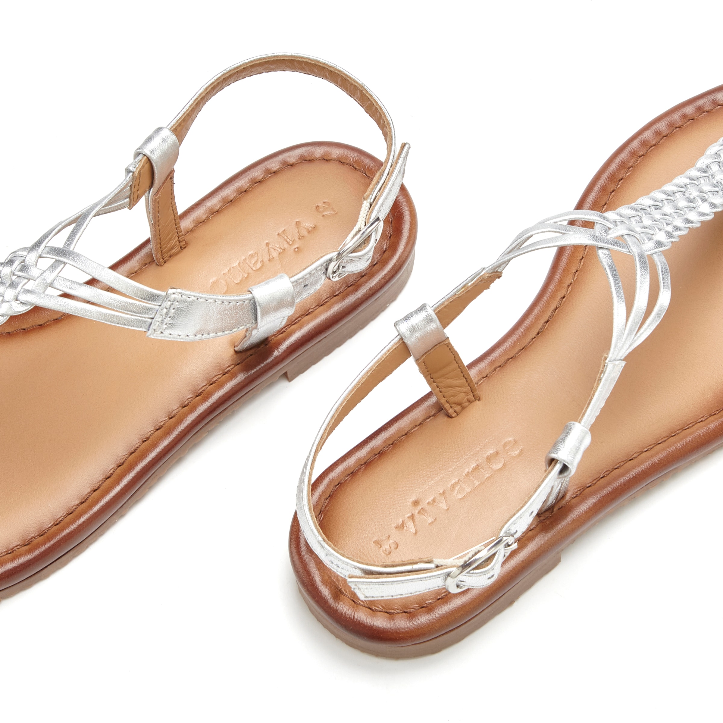 Vivance Zehentrenner »Sandalette, Sommerschuh, Sandale, Ledersandale,«  NEU aus Leder mit Flecht-Optik