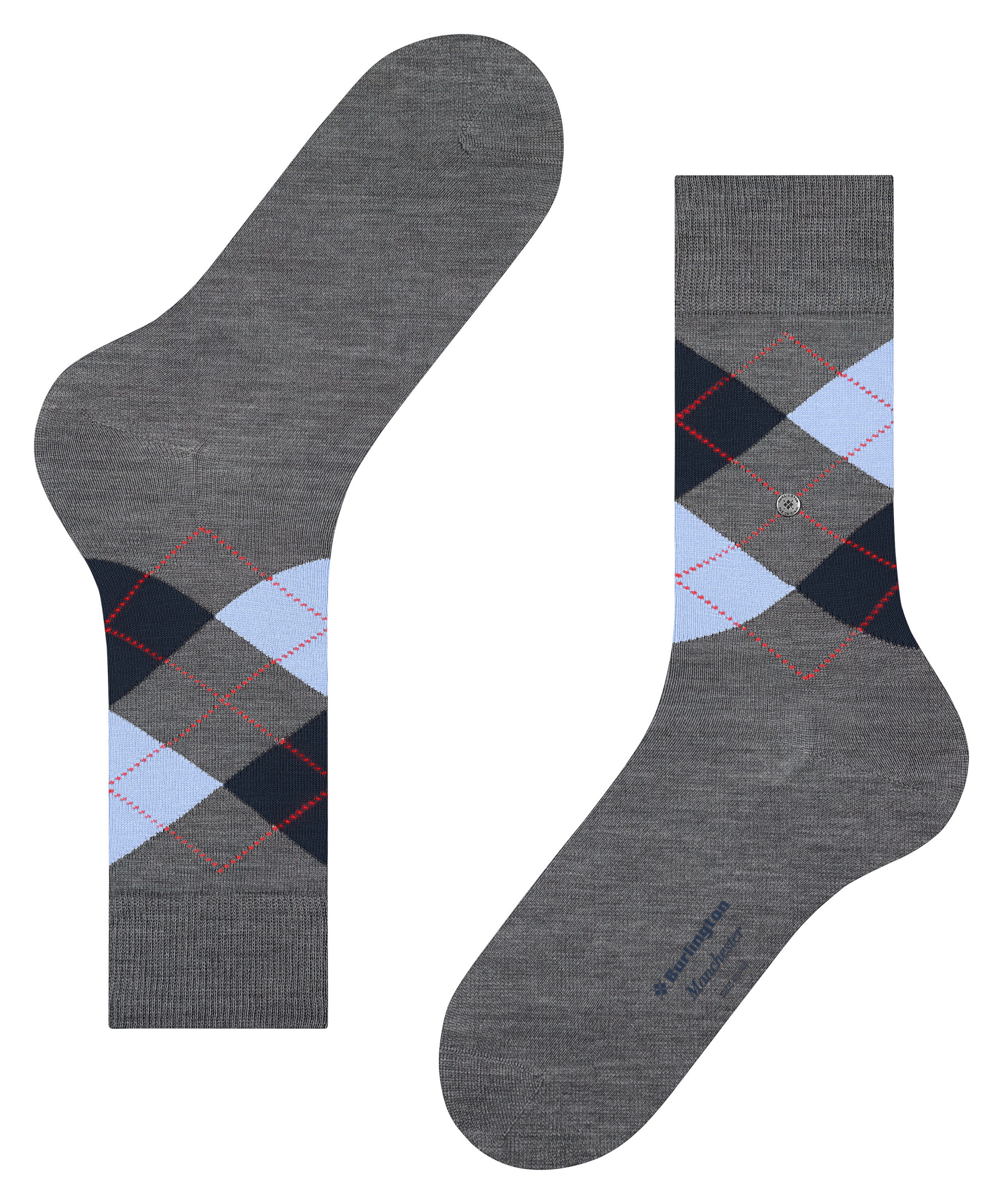 Burlington Socken »Manchester« Einheitsgröße 40-46, Argyle-Muster, Burlington-Clip