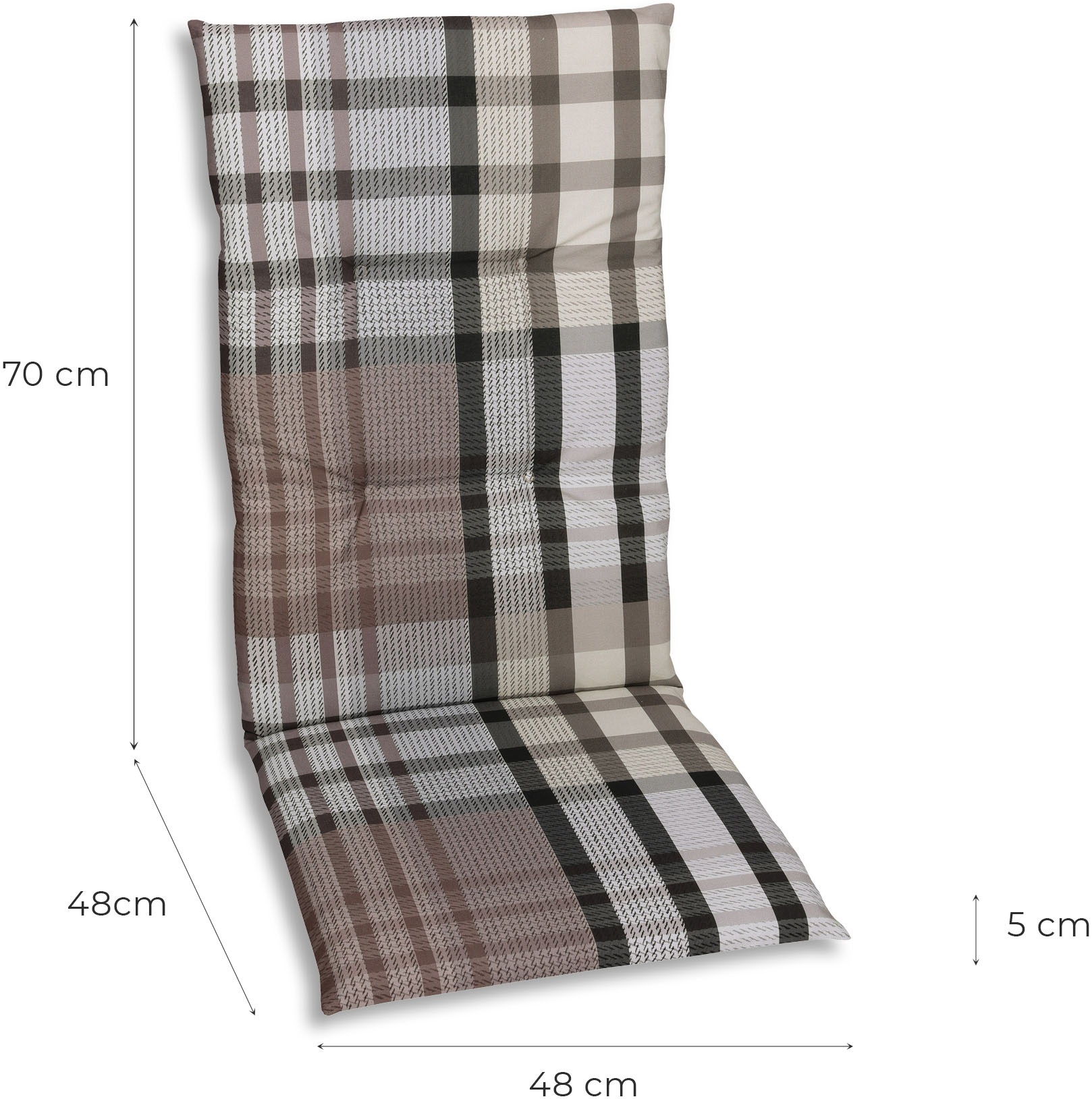 GO-DE Hochlehnerauflage Maße ca.: 48 cm x 118 cm x 5 cm
