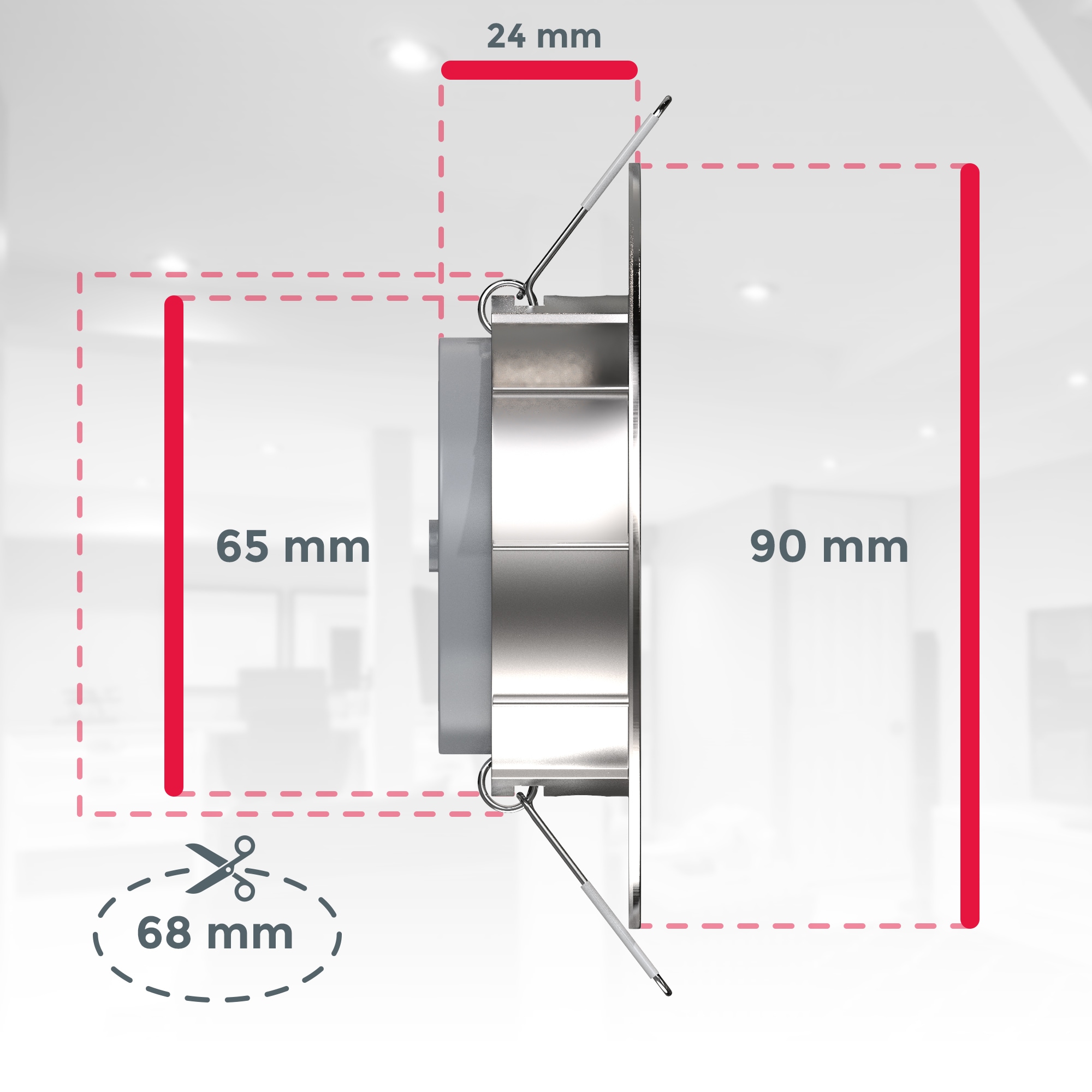 B.K.Licht LED Einbauleuchte, 12er-Set, LED fest integriert, 3000K, Kopf schwenkbar, Schutzart IP23