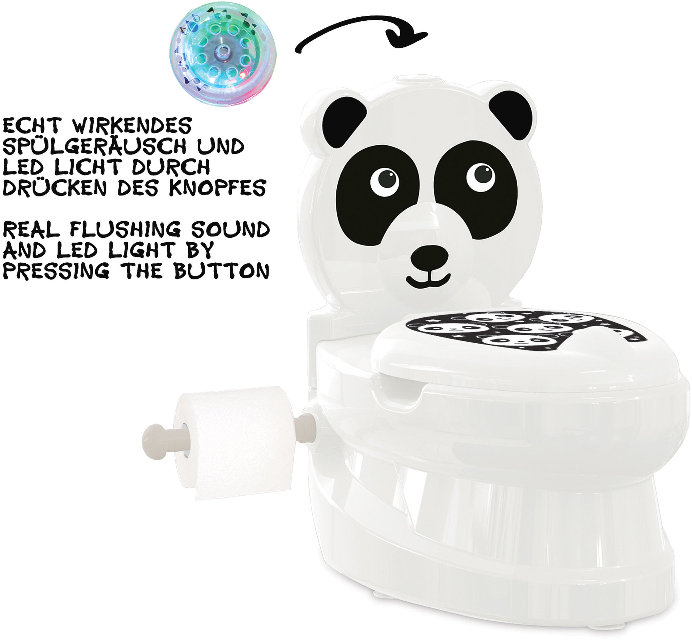 Jamara Toilettentrainer »Meine kleine Toilette, Panda«, mit Spülsound und Toilettenpapierhalter
