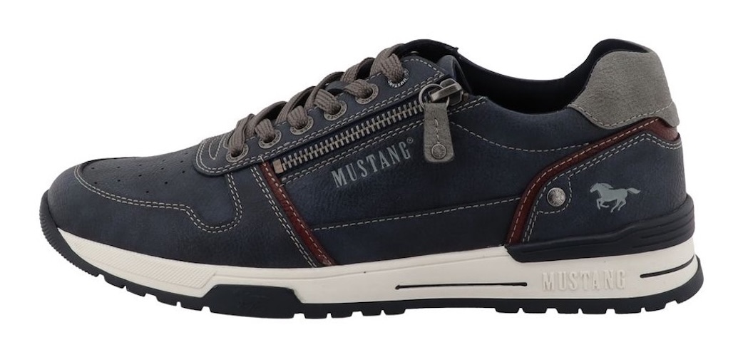 Mustang Shoes Sneaker »Filippo«  Freizeitschuh, Halbschuh, Schnürer mit seitlichem Reißverschluss