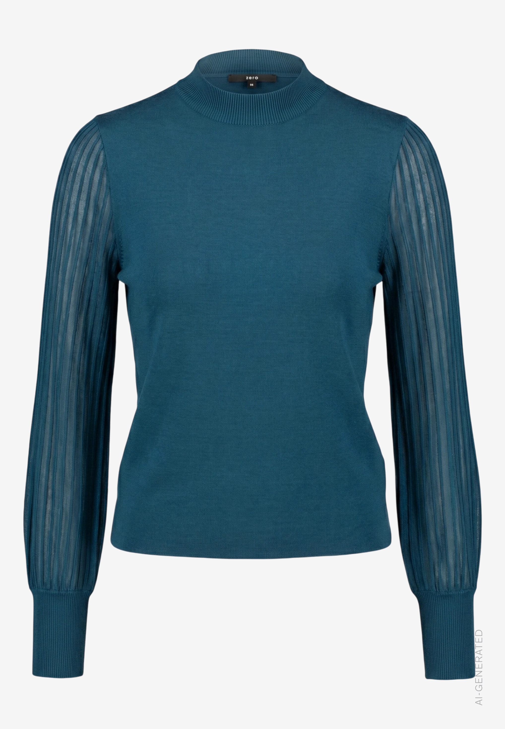 Zero Strickpullover mit transparenten Ärmeln