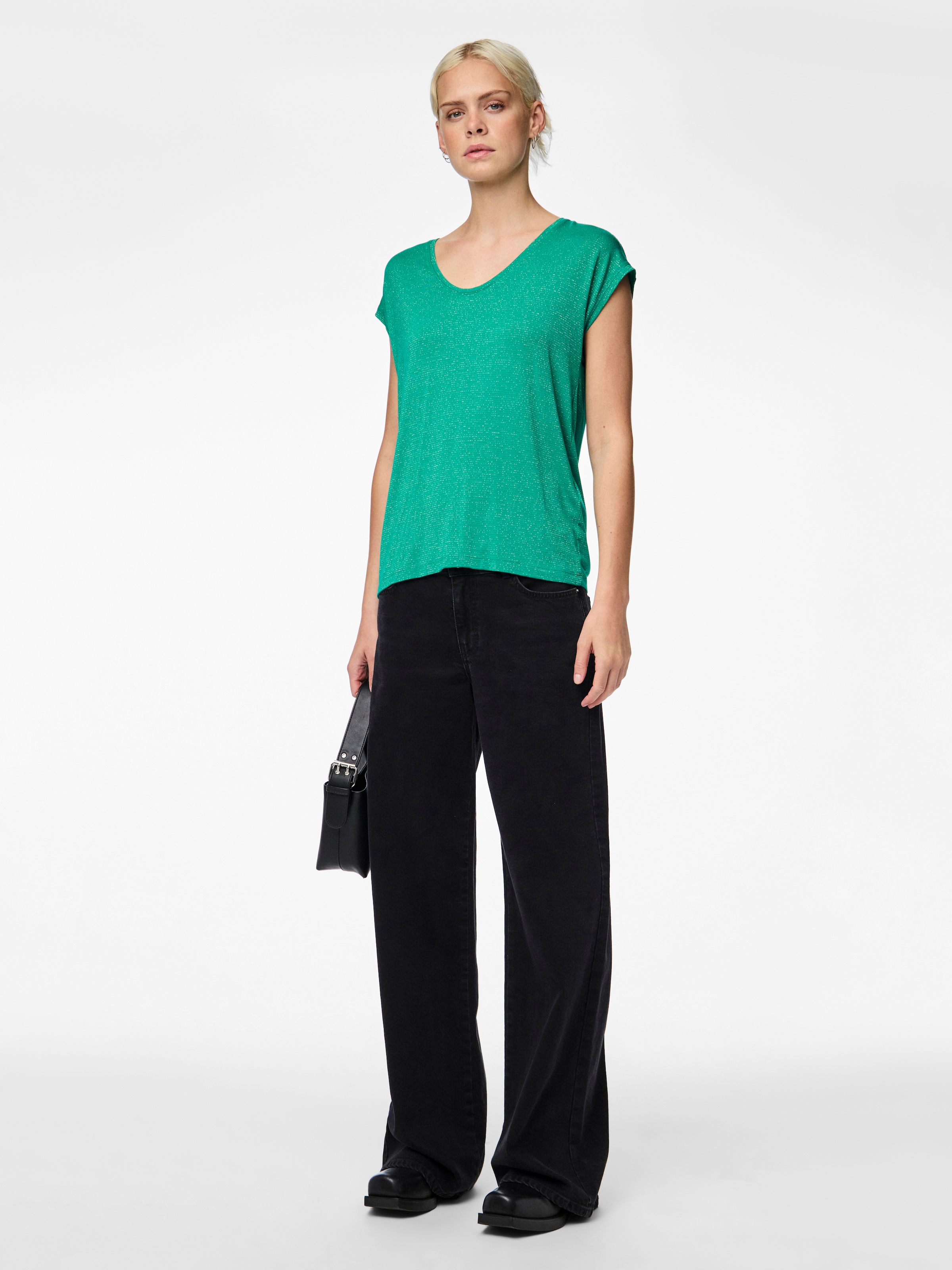 pieces Kurzarmshirt »PC BILLO« Viskosemischung, loose fit