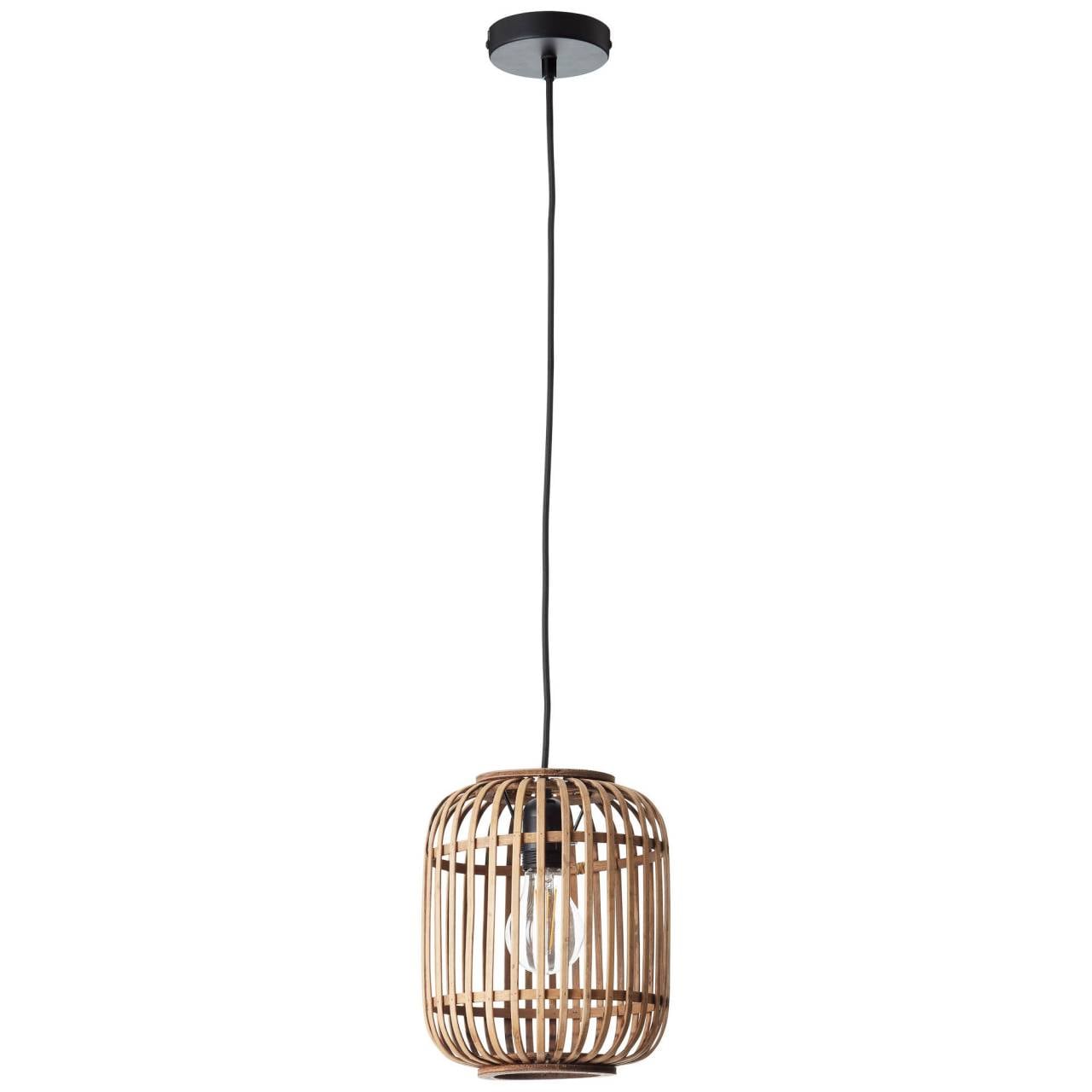 Brilliant Pendelleuchte »Woodrow« E27 1 Stk. Bambus Lampe im Boho Stil, 130 x 21 cm, E27