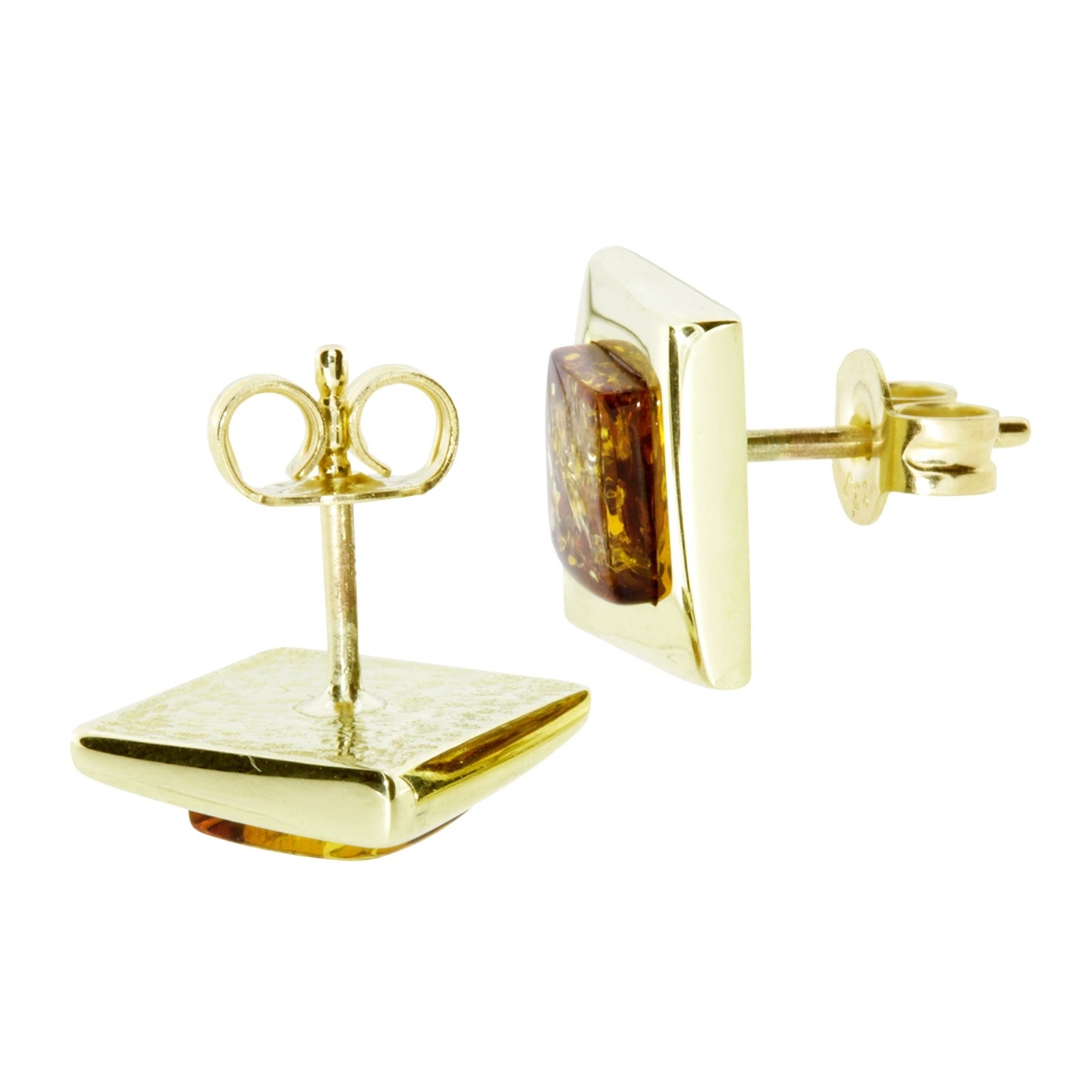 OSTSEE-SCHMUCK Paar Ohrstecker »- Vica - Gold 333/000 - Bernstein«