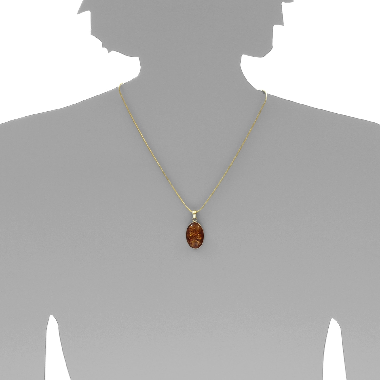 OSTSEE-SCHMUCK Kettenanhänger »- Classic 24 x 16 mm - Gold 333/000 - Bernstein«