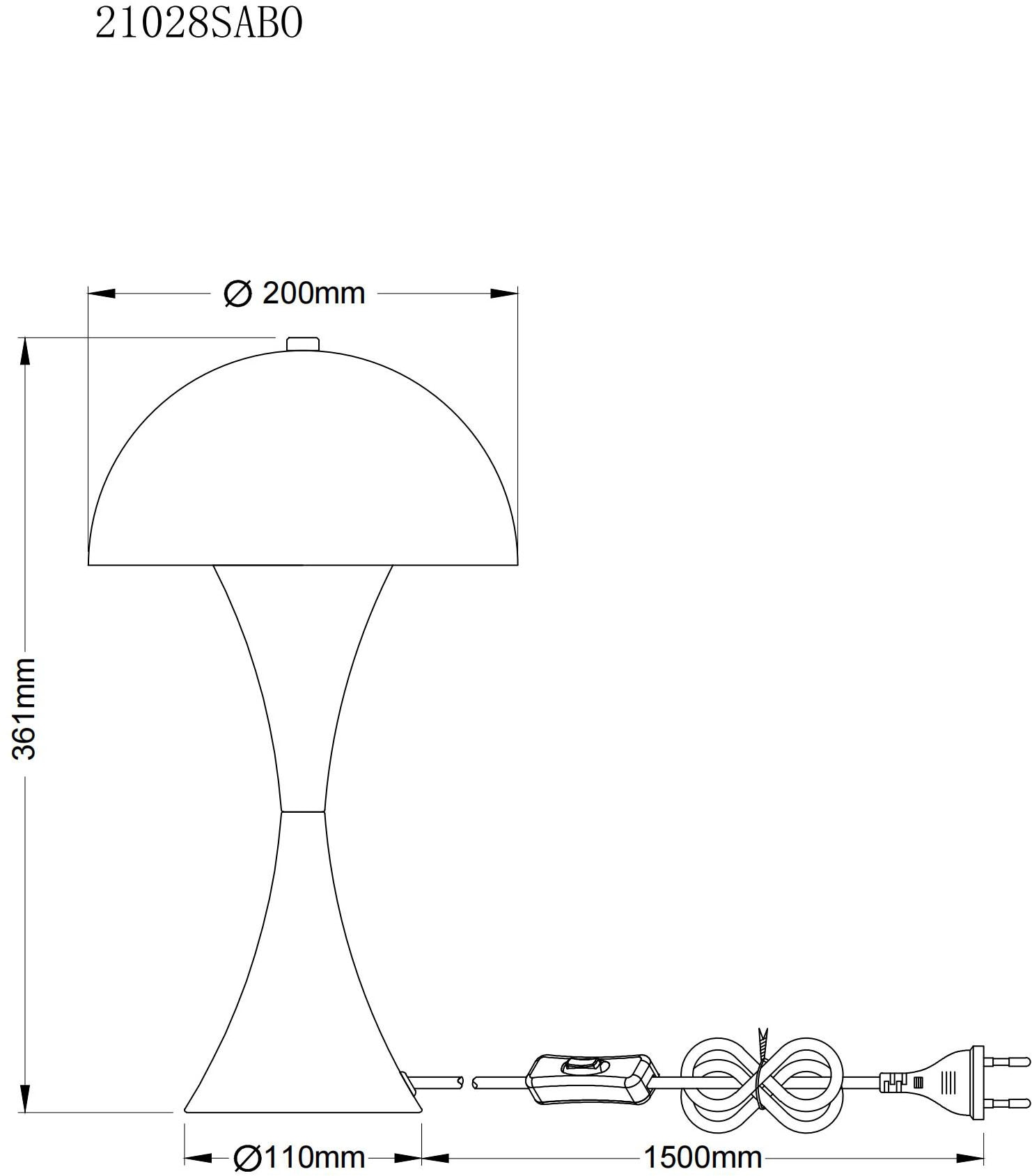 GLOBO LIGHTING Tischleuchte »Dima« E27 1 Stk. Wippschalter am Kabel