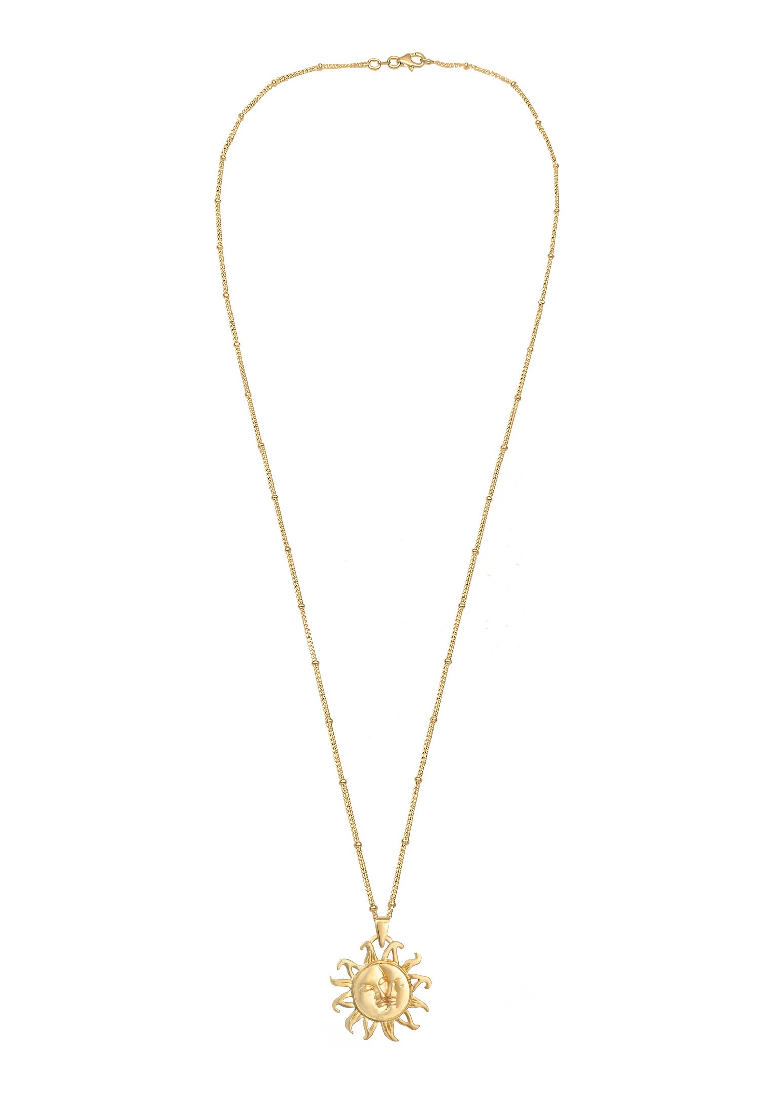 Elli Kette mit Anhänger »Halskette Sonne Mond mit Kugelkette 925er Silber«