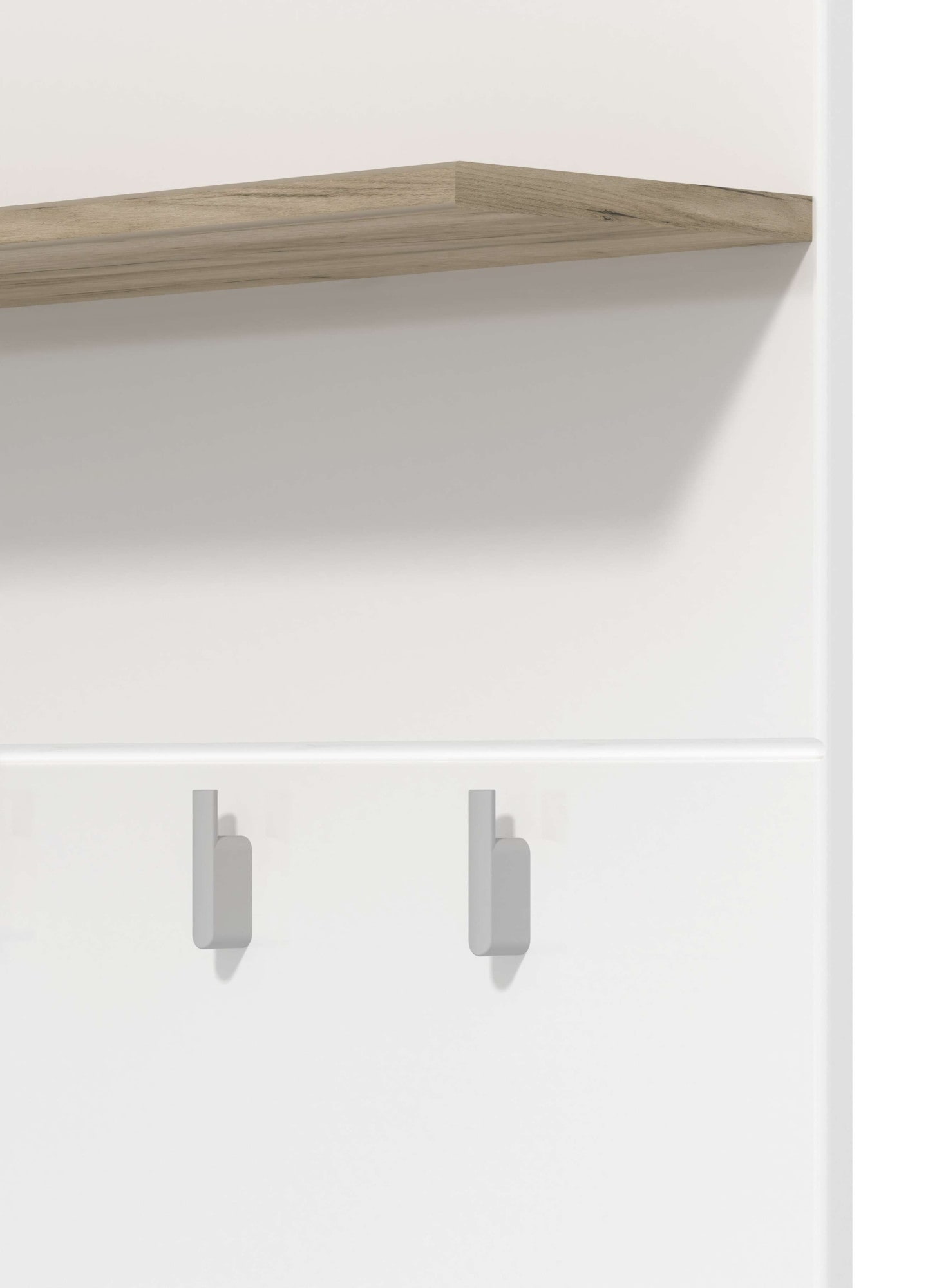 Home affaire Garderobenpaneel »Beny, Wandregal Wandpaneel, Wandgarderobe praktisch & stillvoll«, Hochglanz, mit 4 Kleiderhaken und Ablage für Accessoires, Breite 76 cm