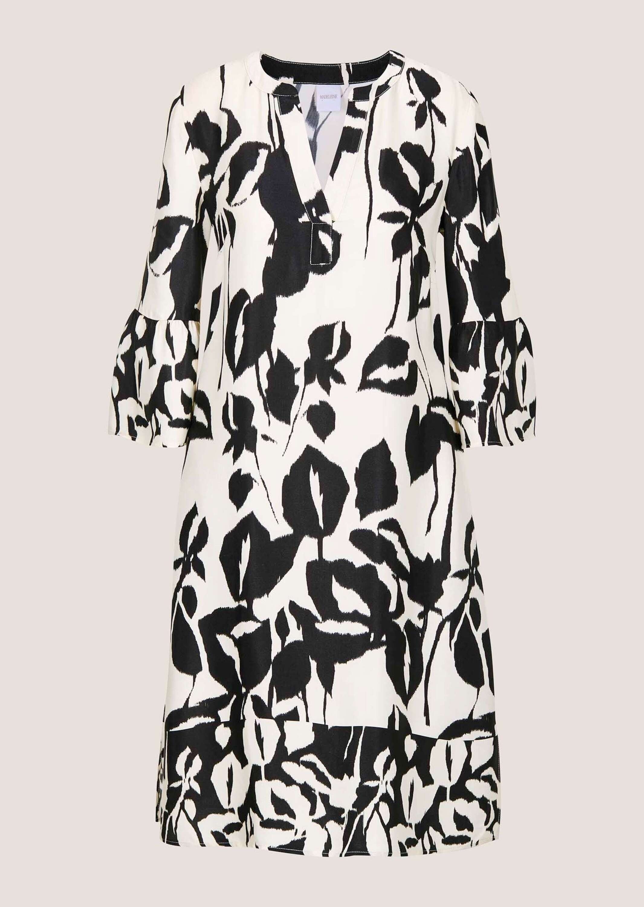 MADELEINE Sommerkleid »Sommerkleid Druckkleid mit floralem Muster« Ärmel mit Volantabschluss