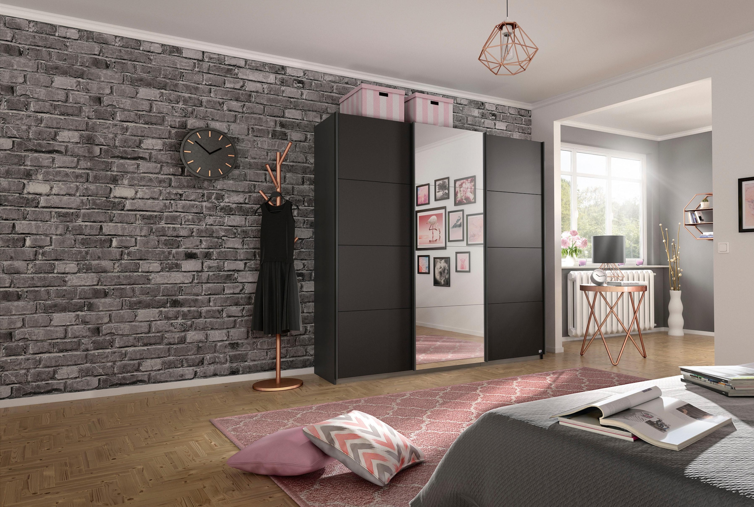 rauch Schwebetürenschrank »Kleiderschrank Schrank Garderobe Wäscheschrank BESTSELLER KEPAN« inkl. Schubladen-Einsatz und extra Einlegeböden MADE IN GERMANY