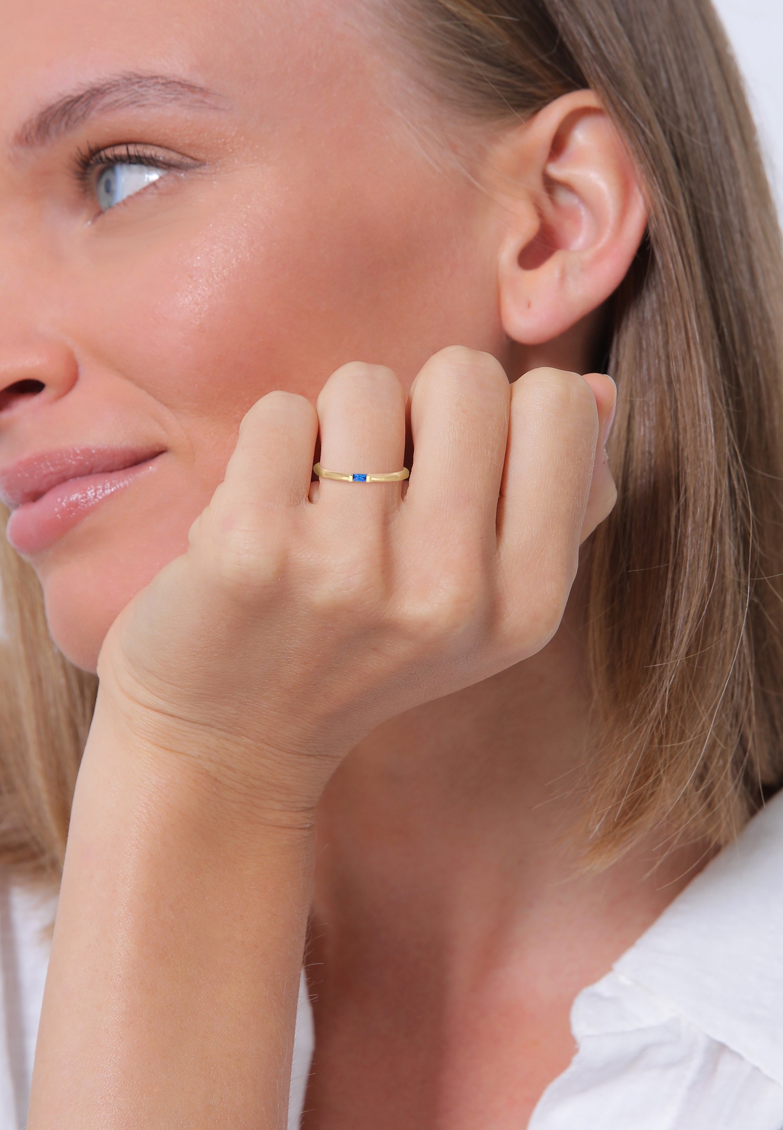 Elli Premium Silberring »Ring Topas Geo Rechteck Verlobung Solitär 925 Silber«