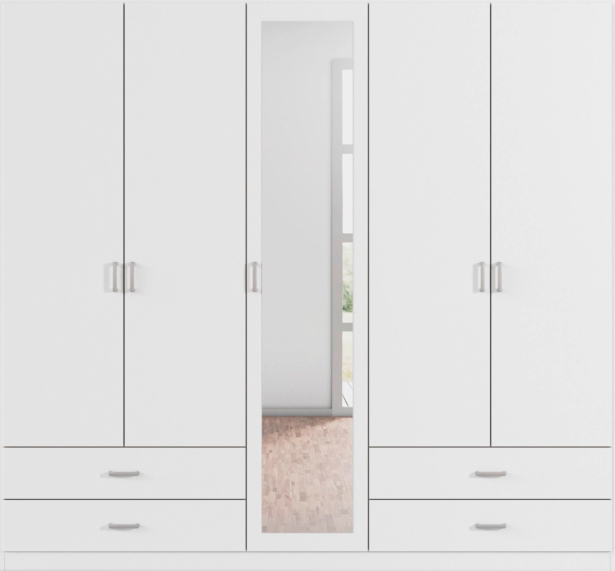 rauch Drehtürenschrank »Kleiderschrank Schrank Garderobe Wäscheschrank BORBONA« Breiten 226/271 cm, Höhe 210 cm,  in 2 Breiten, mit Spiegel und vielen Farbkombinationen MADE IN GERMANY