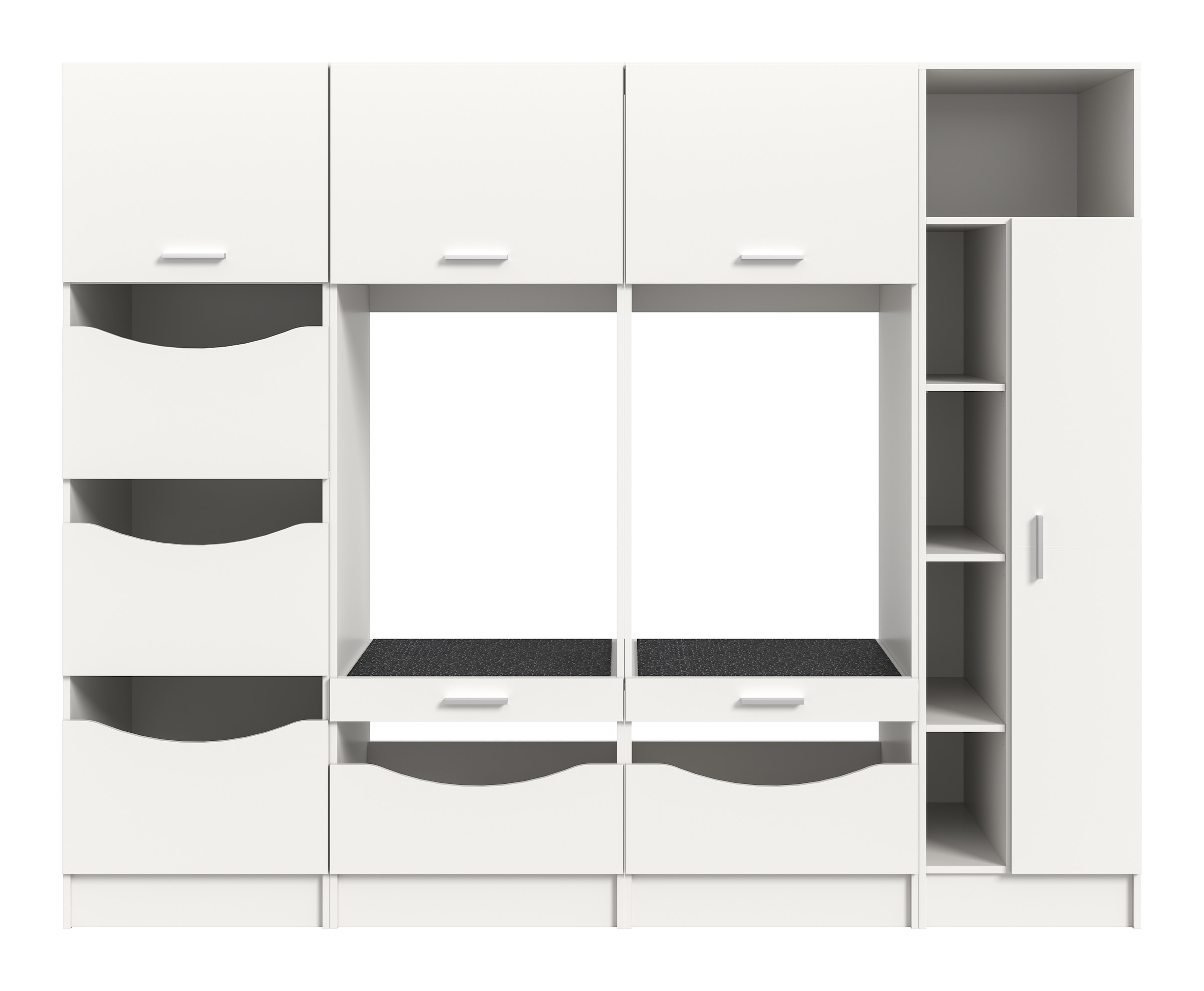 welltime Mehrzweckschrank-Set »FALAS,  4-teilig, Hauswirtschaftsraum Set, Breite 242 cm« 2x Waschmaschinenumbauschrank, 1x Wäscheschrank & 1x Mehrzweckschrank, 