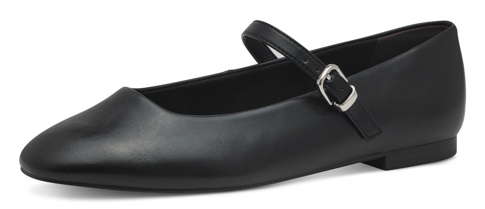 Tamaris Riemchenballerina, Blockabsatz, Businessschuh, Flats in veganer Verarbeitung