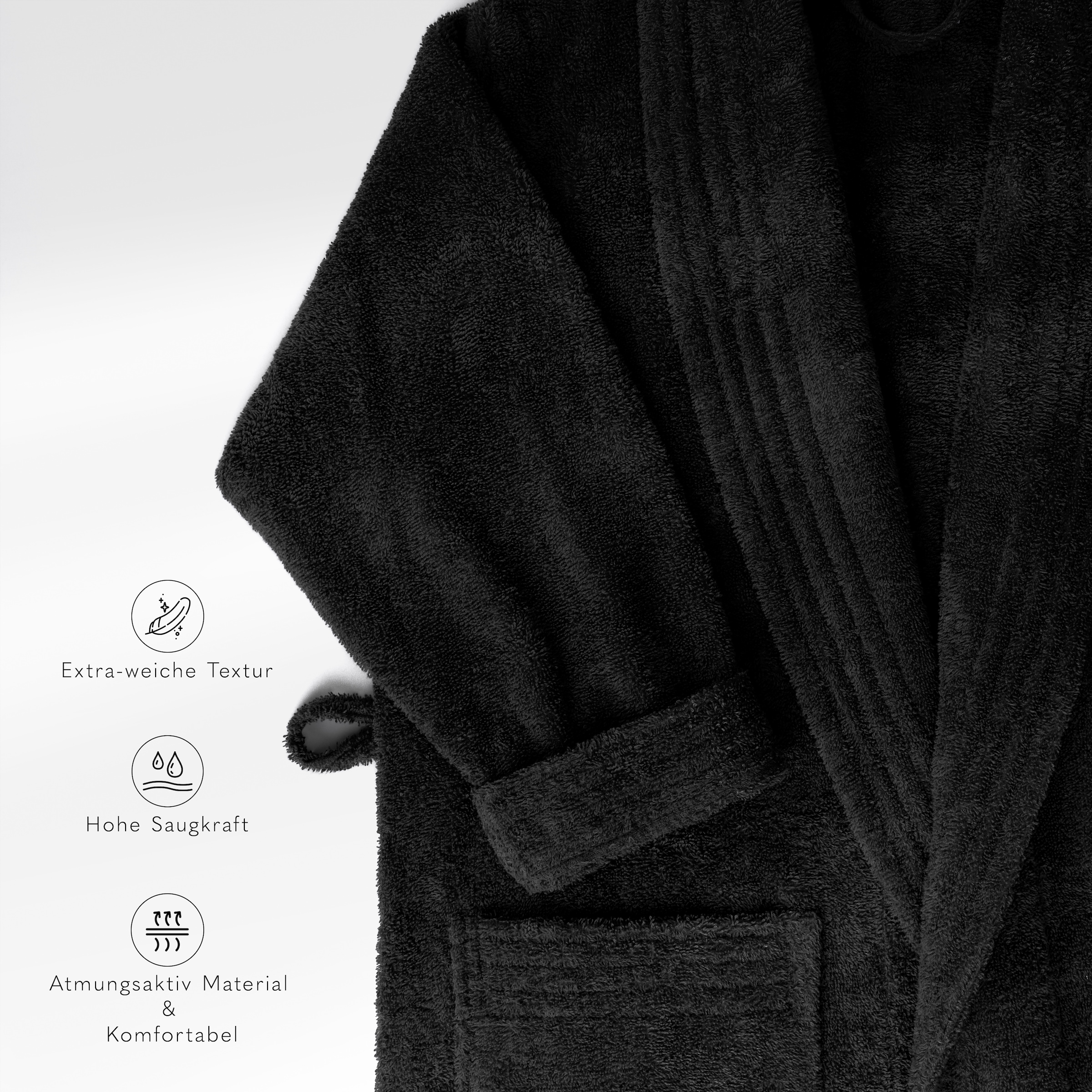 HAMMETEX Damenbademantel »Ren, 100% Baumwolle« 380 g/m² Frottee Bademantel mit Taschen – Saugfähig & Weich