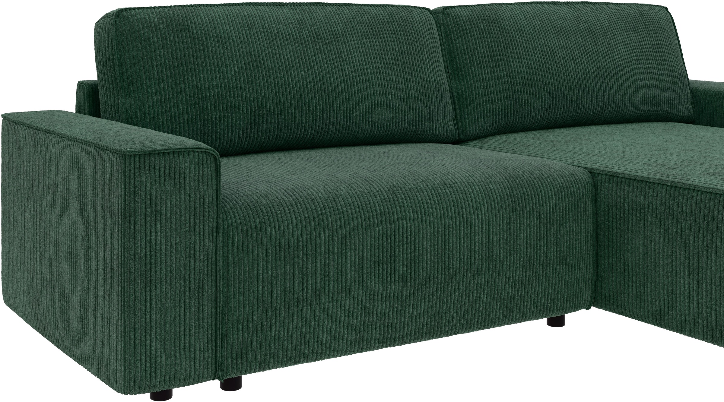 INOSIGN Ecksofa »Chance, Recamiere beidseitig montierbar, Schlaffunktion, Breite 265 cm«, in Cordstoff HYPER, mit Schlaffunktion und Bettkasten