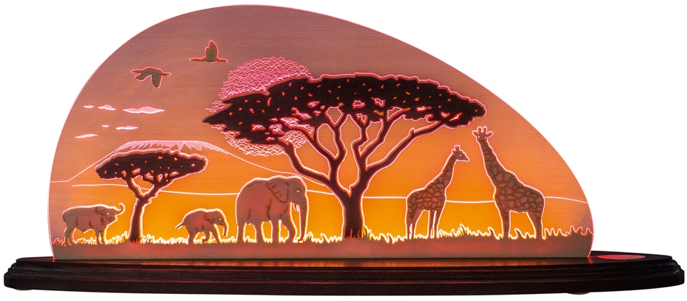 LED Dekolicht »Safari«, beidseitiges Motiv/ Motiv Afrika/ Erzgebirge garantiert LED...