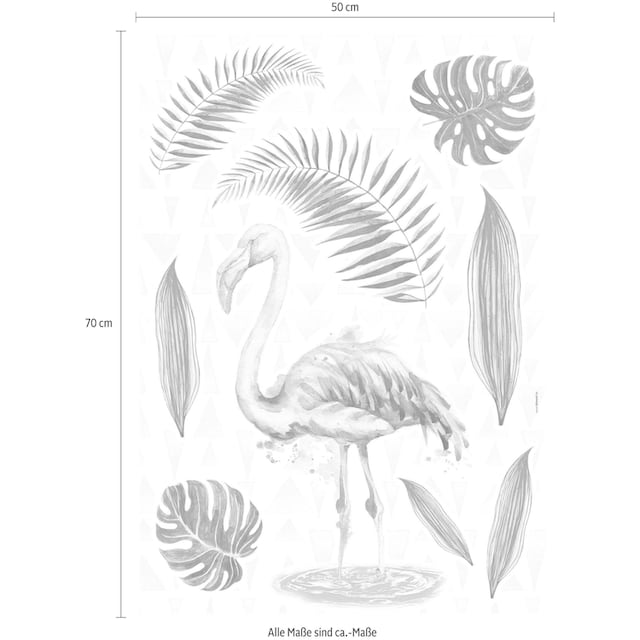 Komar Wandtattoo »Flamingo«, (9 St.), 50x70 cm (Breite x Höhe), selbstklebendes  Wandtattoo online bei OTTO