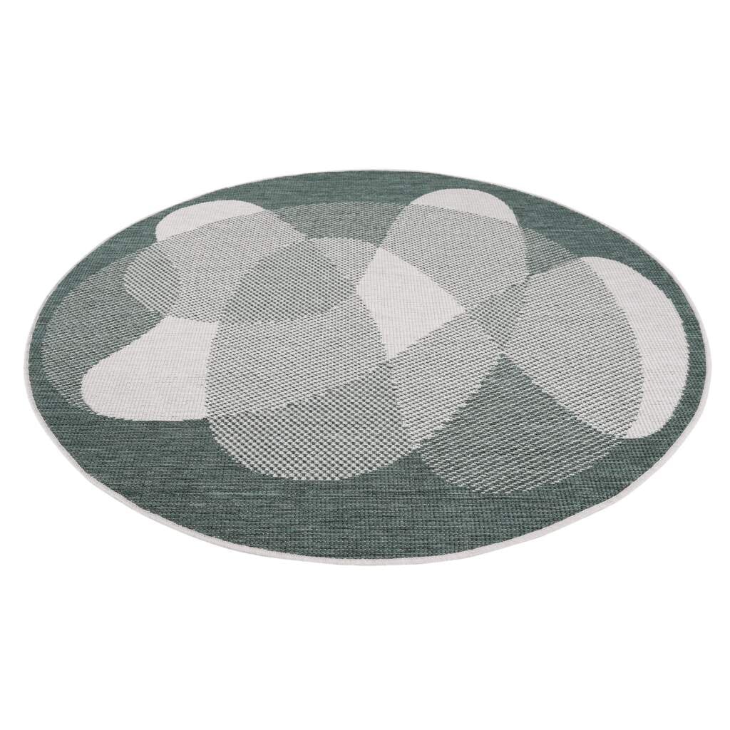 Carpet City Outdoorteppich »DUO RUG 5835«, rund, 5 mm Höhe, Wendeteppich Wetterfest In- & Outdoor, Balkon, Terrasse, Wohnzimmer