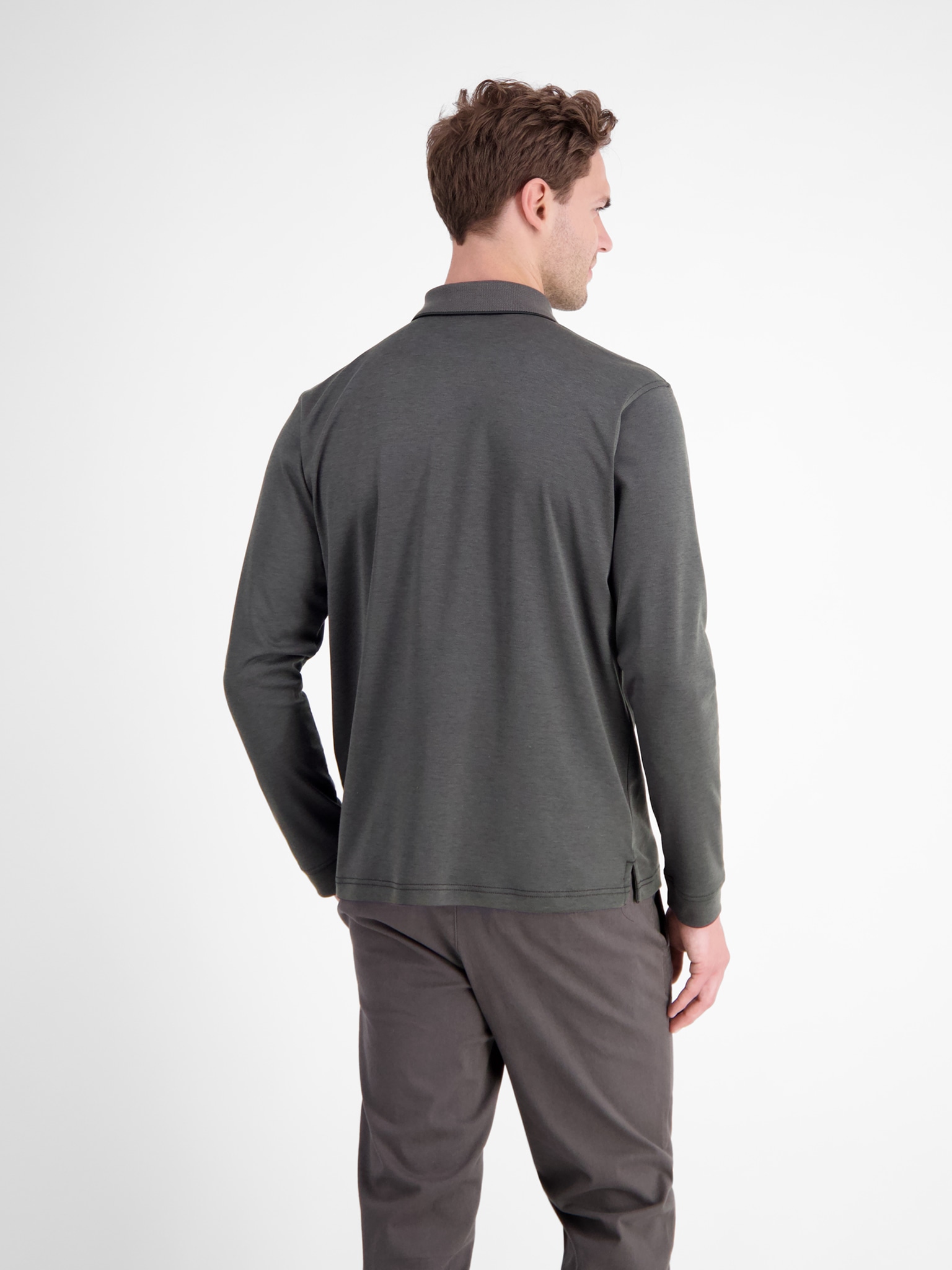 LERROS Langarm-Poloshirt mit Logo-Stickerei