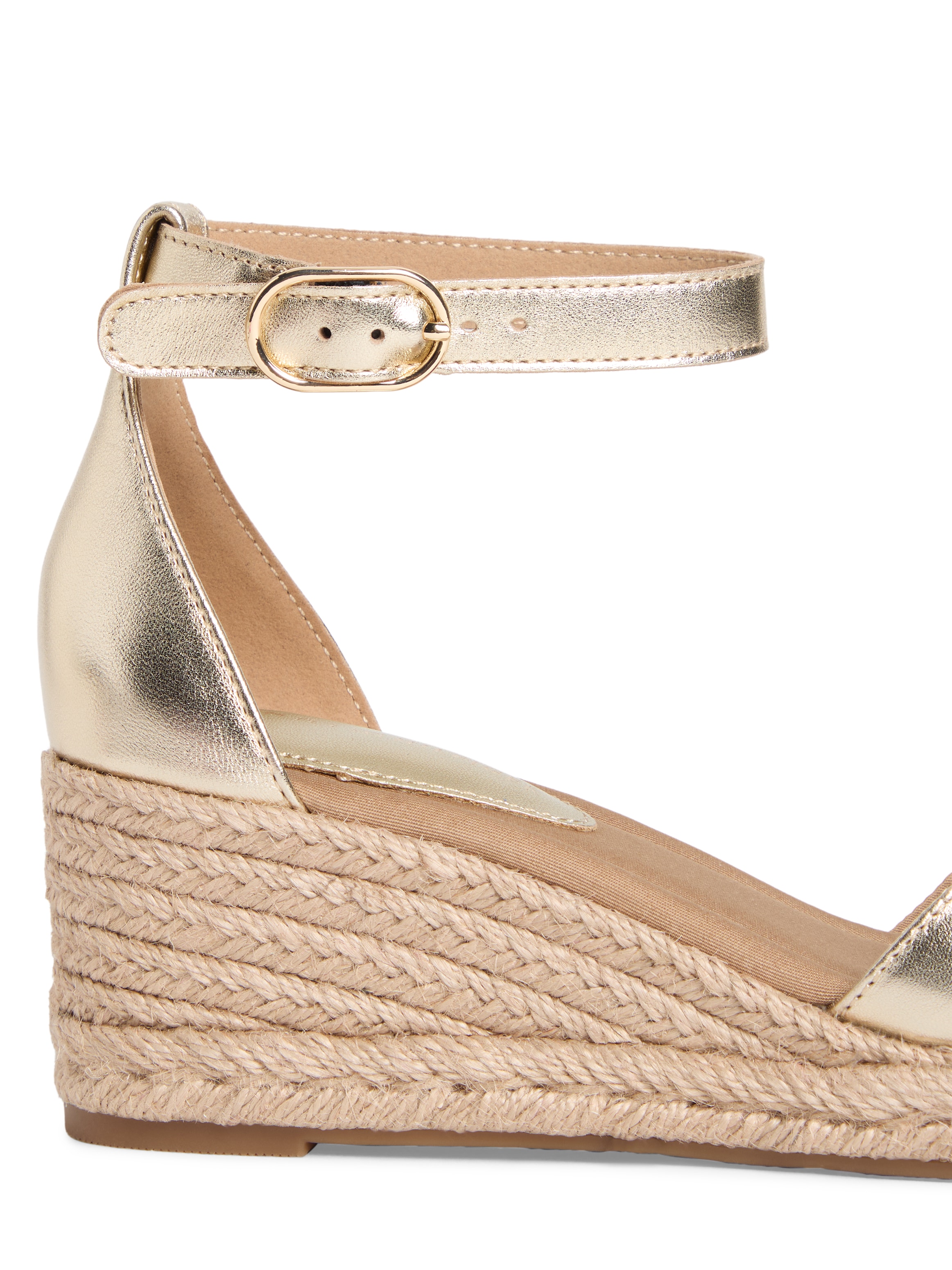 Tommy Hilfiger Keilsandalette »MID WEDGE ESPAD X CROSS GOLD«  Sommerschuh, Riemchensandale mit modischer Kreuzbandage - schmale Form