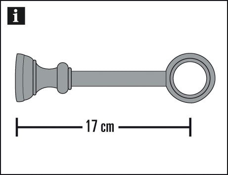 GARDINIA Gardinenstangenhalter »Träger geschlossen für Ø 28 mm«, (1 St.), Serie Gardinenstangen-Set Lugano Classic Ø 28 mm