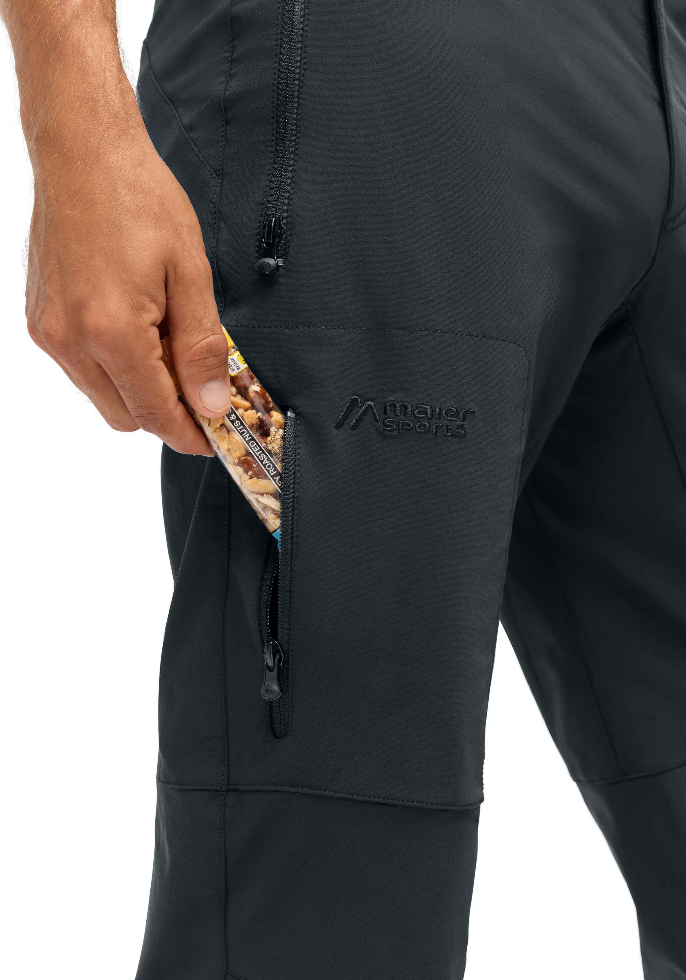 Maier Sports Outdoorhose »Halitit M«, Herren Funktionshose, robuste Wanderhose, 3 Taschen + Gürtel, Reg. Fit
