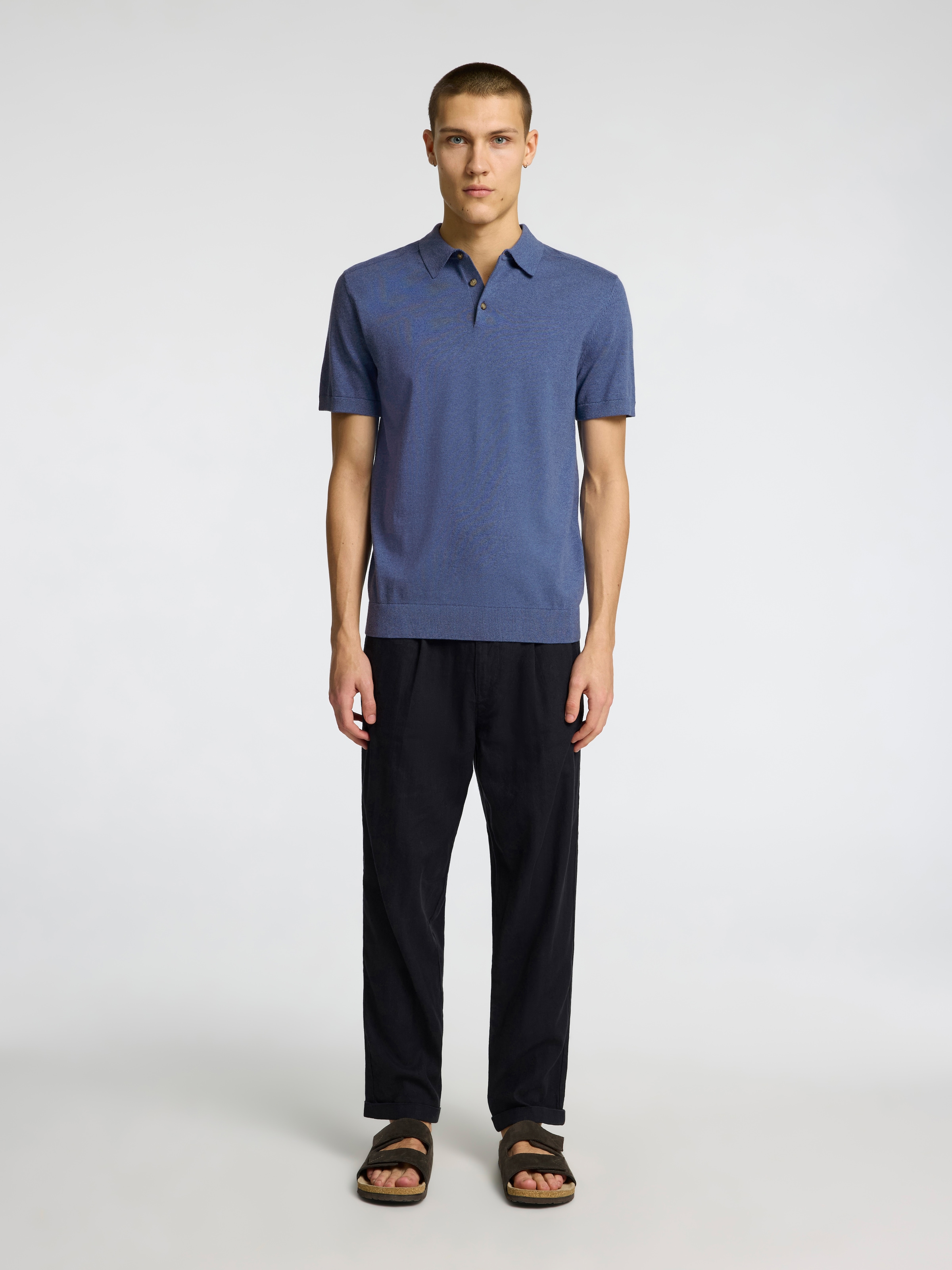 SELECTED HOMME Poloshirt »SLHBERG SS KNIT POLO NOOS«, aus Feinstrick