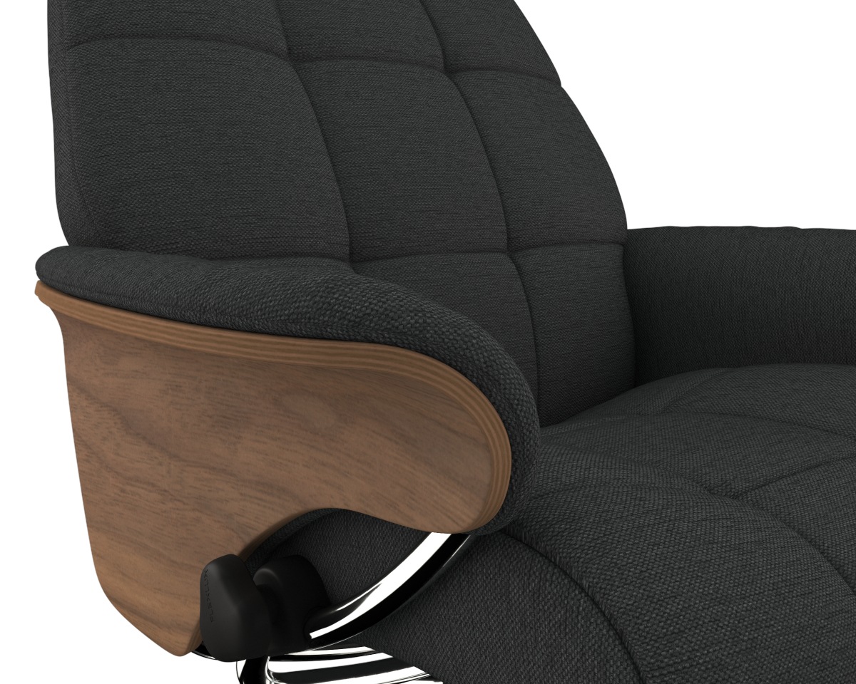 FLEXLUX Relaxsessel »Skagen, Funktionssessel, Premium-Komfort, Armlehnen, Drehbar, Scandi«, Rücken- und Kopfteilverstellung, Fuß Alu, Armlehne Eiche, Drehbar