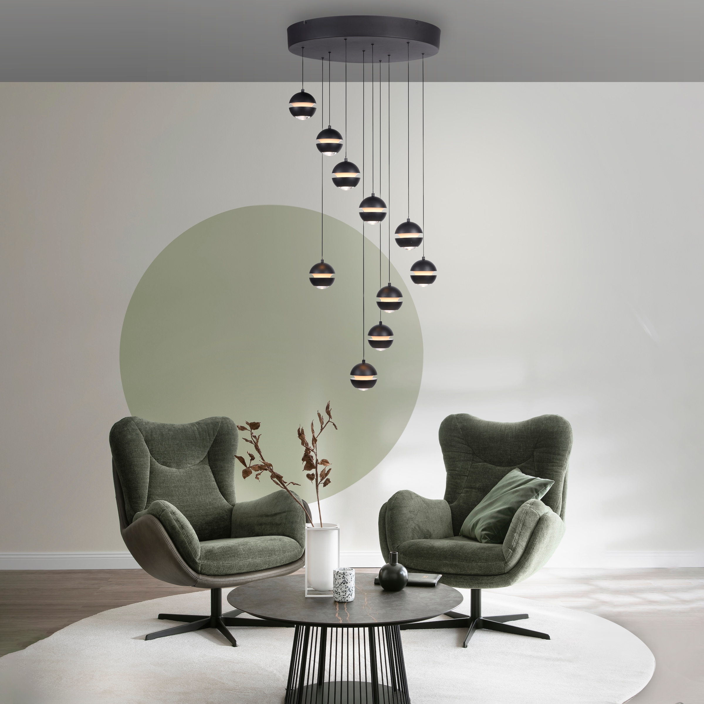 SCHÖNER WOHNEN-Kollektion LED Pendelleuchte »LINI« LED-Board 1 Stk. Warmweiß SCHÖNER WOHNEN Kollektion, 3-Stufen Dimmer, Comfort-Lift