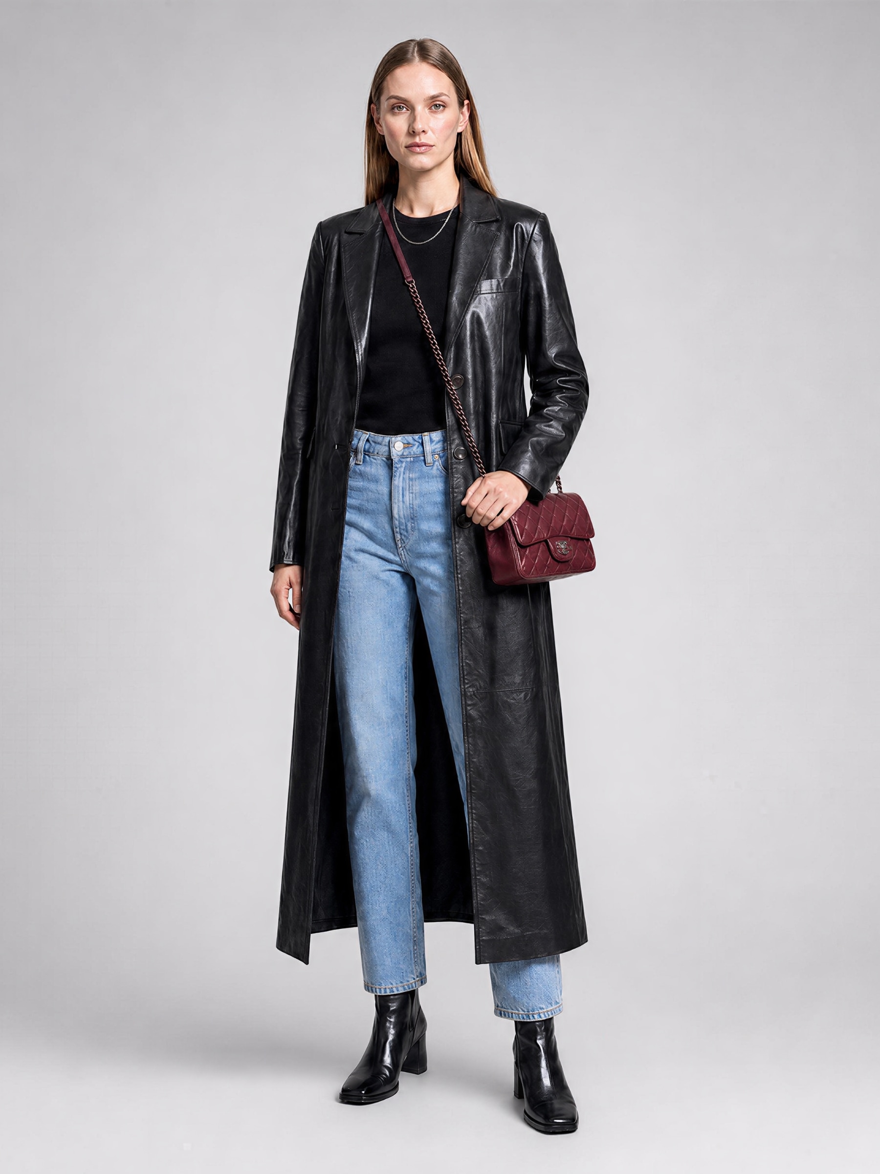 RICANO Ledermantel »Ledermantel Glossy« Handgefertigt aus echtem Leder