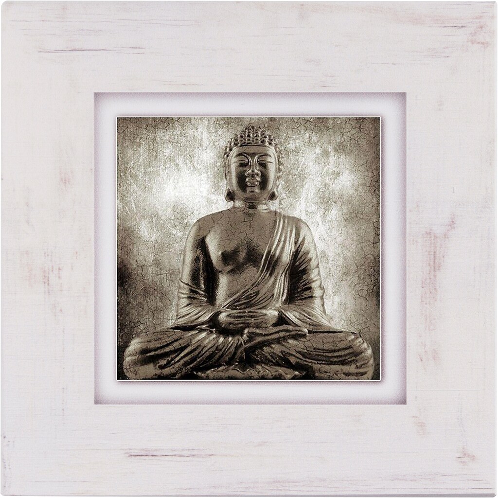 Home affaire Holzbild »Sitzender Buddha«, 40/40 cm