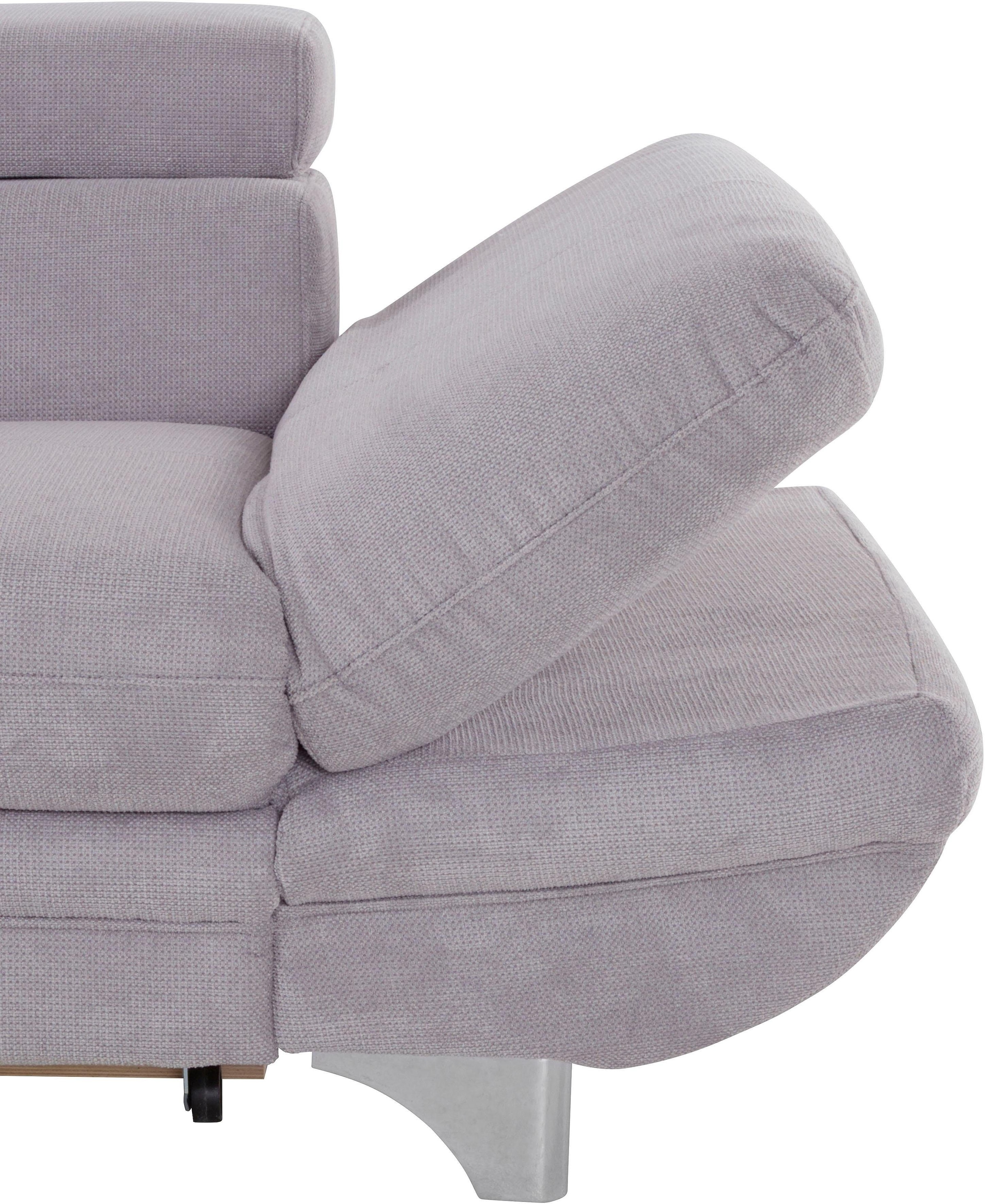 COTTA Polstergarnitur »Enterprise L-Form«, (Set), Set bestehend aus: Ecksofa mit Arm- & Kopfteilverstellung & Hocker