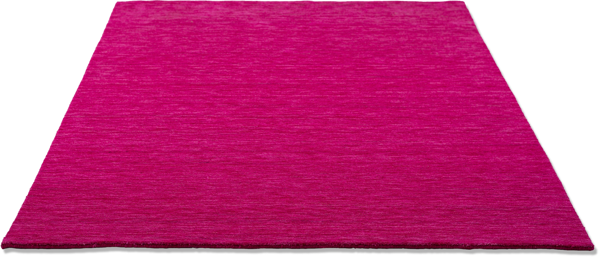 THEKO Wollteppich »Holi«, rechteckig, Uni-Farben, leicht meliert, reine  Wolle, handgewebt mit Knüpfoptik bei OTTO | Kurzflor-Teppiche